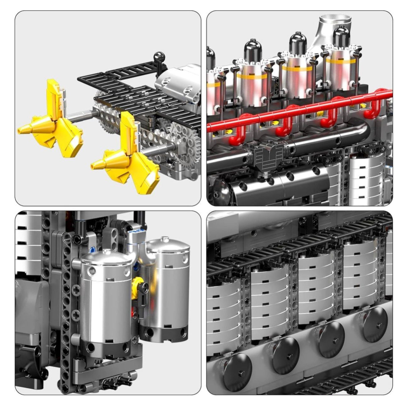 Dual Propeller Maritime Diesel Engine | 3222pc | Block World
