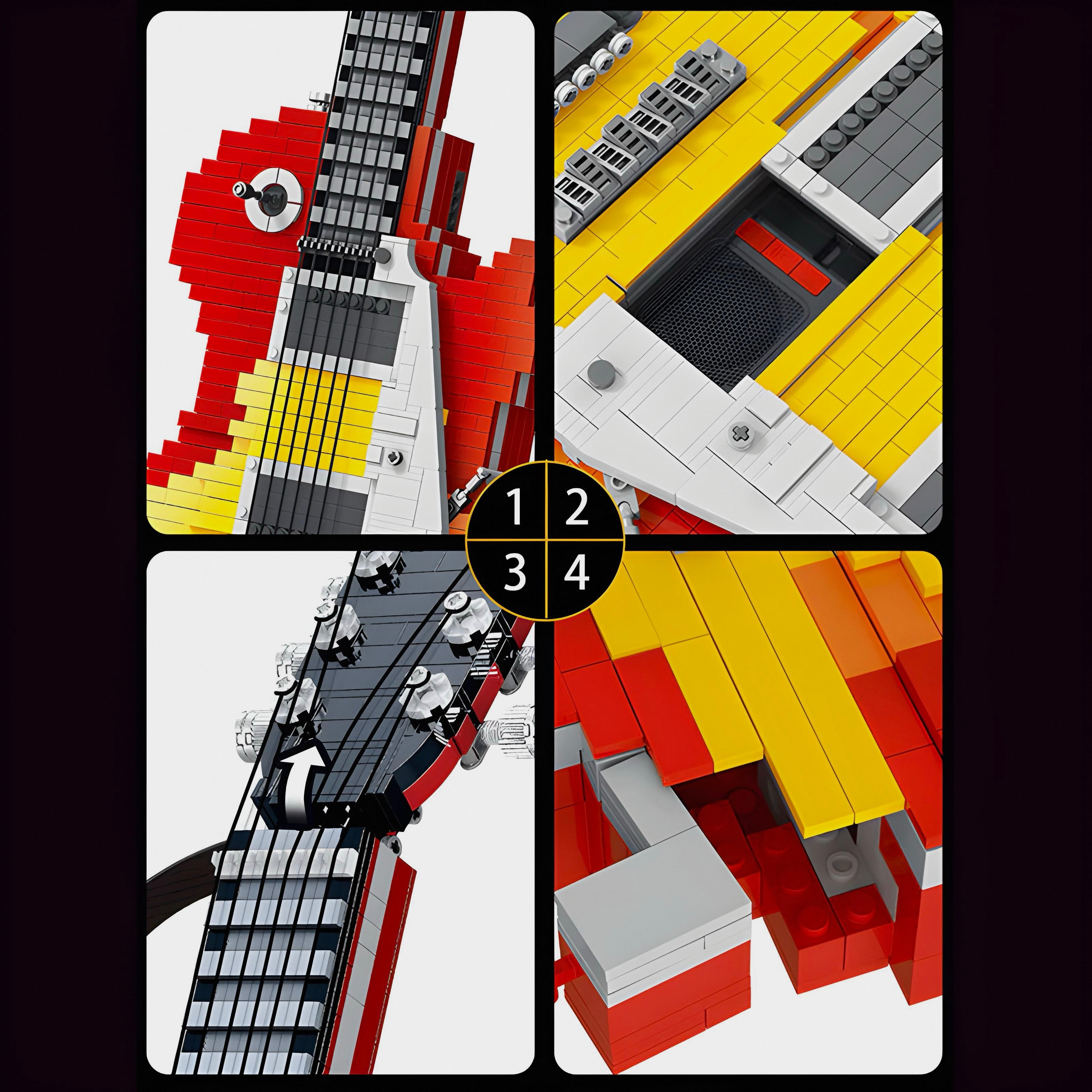 1:1 Scale Electric Guitar | 2502pcs | Block World