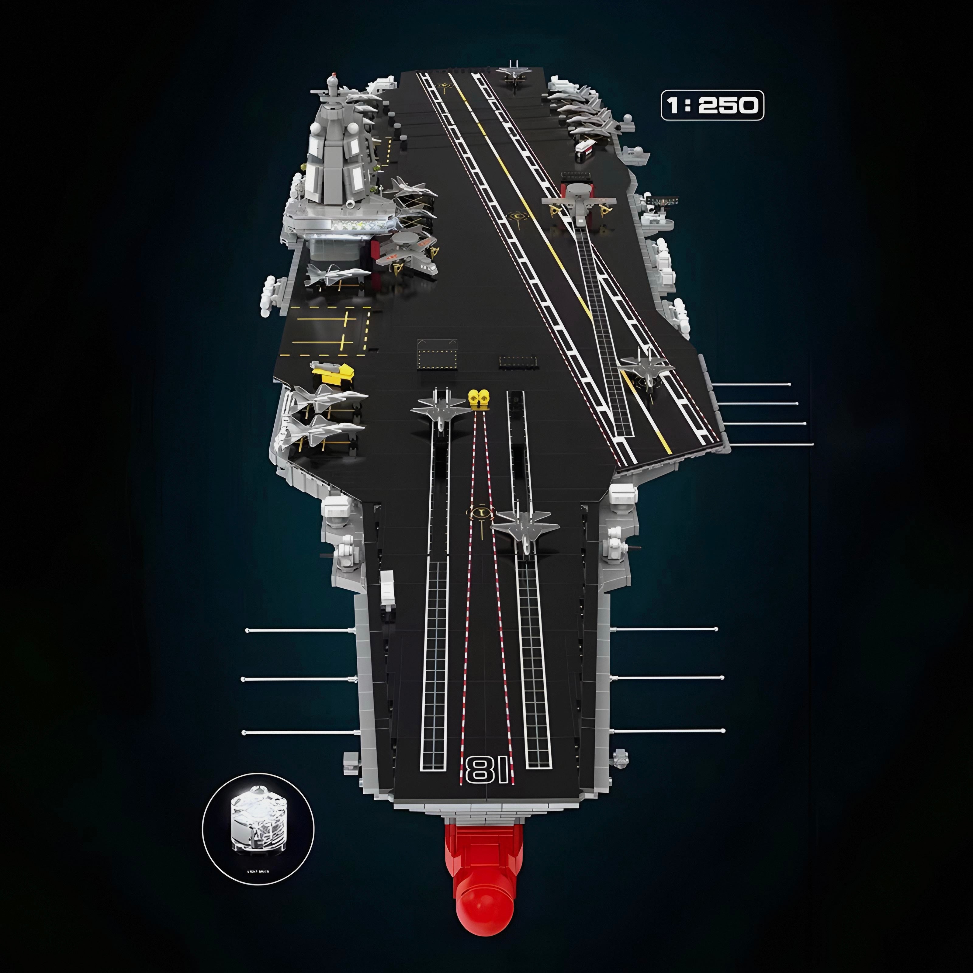 Aircraft Carrier 1:250 | 7018pcs | Block World