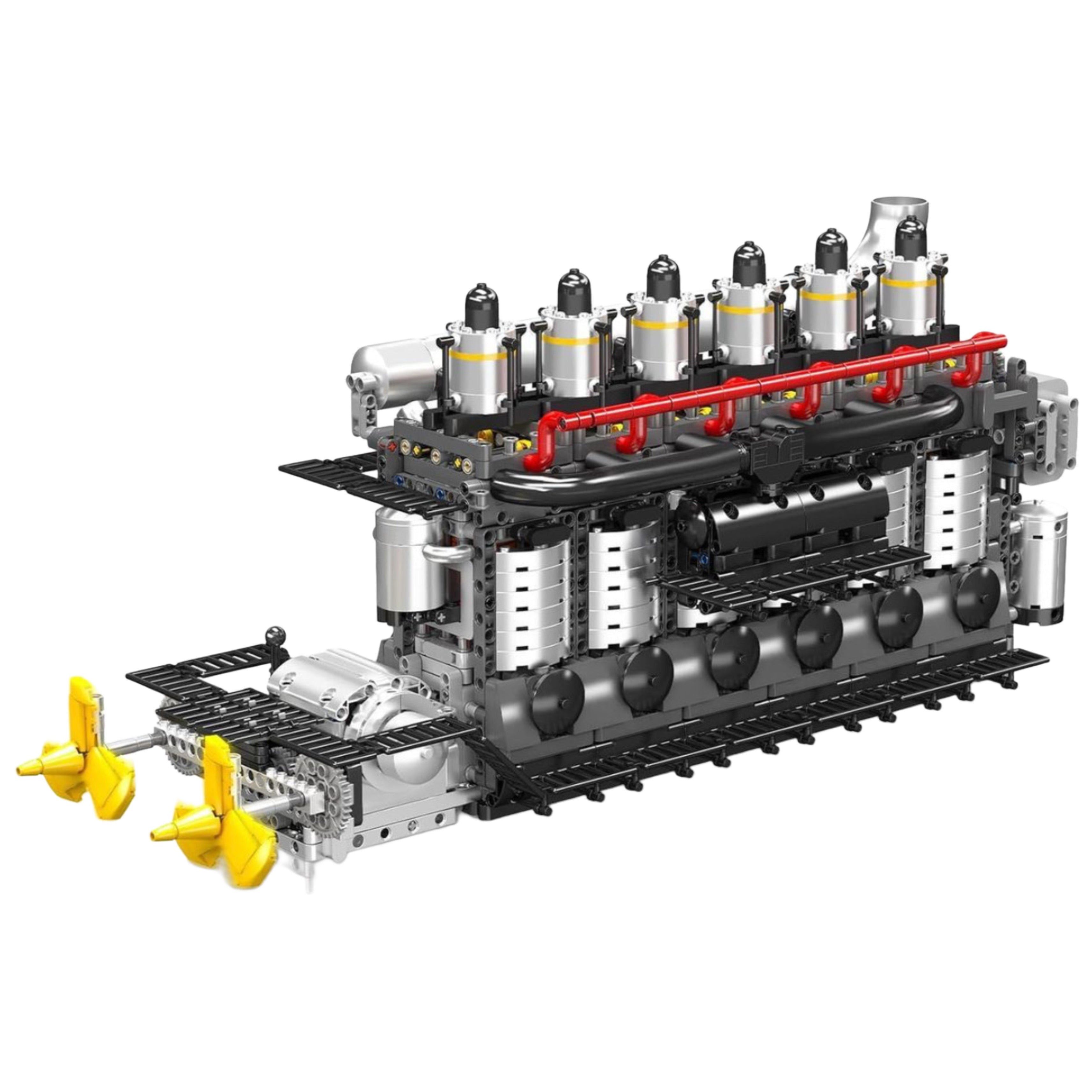 Dual Propeller Maritime Diesel Engine | 3222pc | Block World