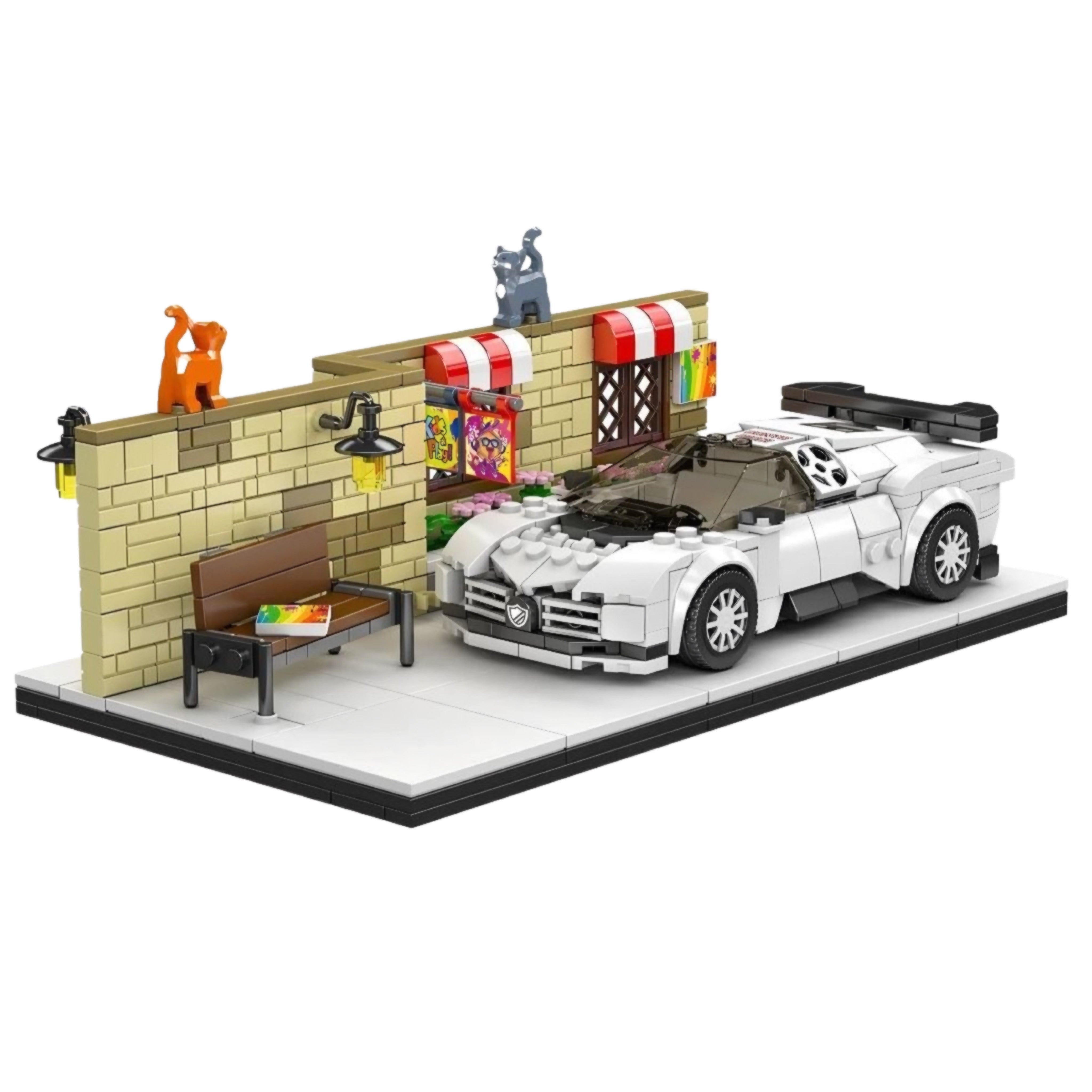 French Hypercar Street Scene | 592pcs | Block World
