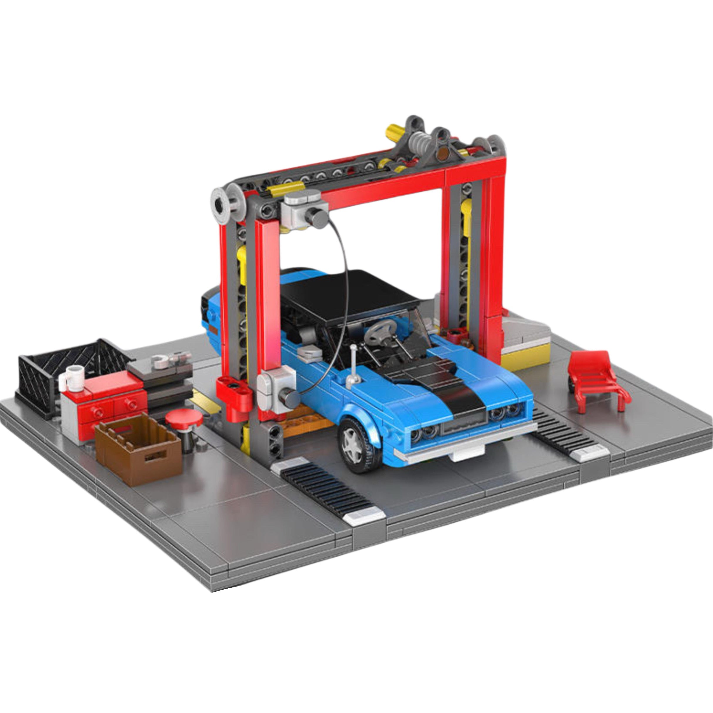 70s American Auto Repair Shop | 856pcs | Block World