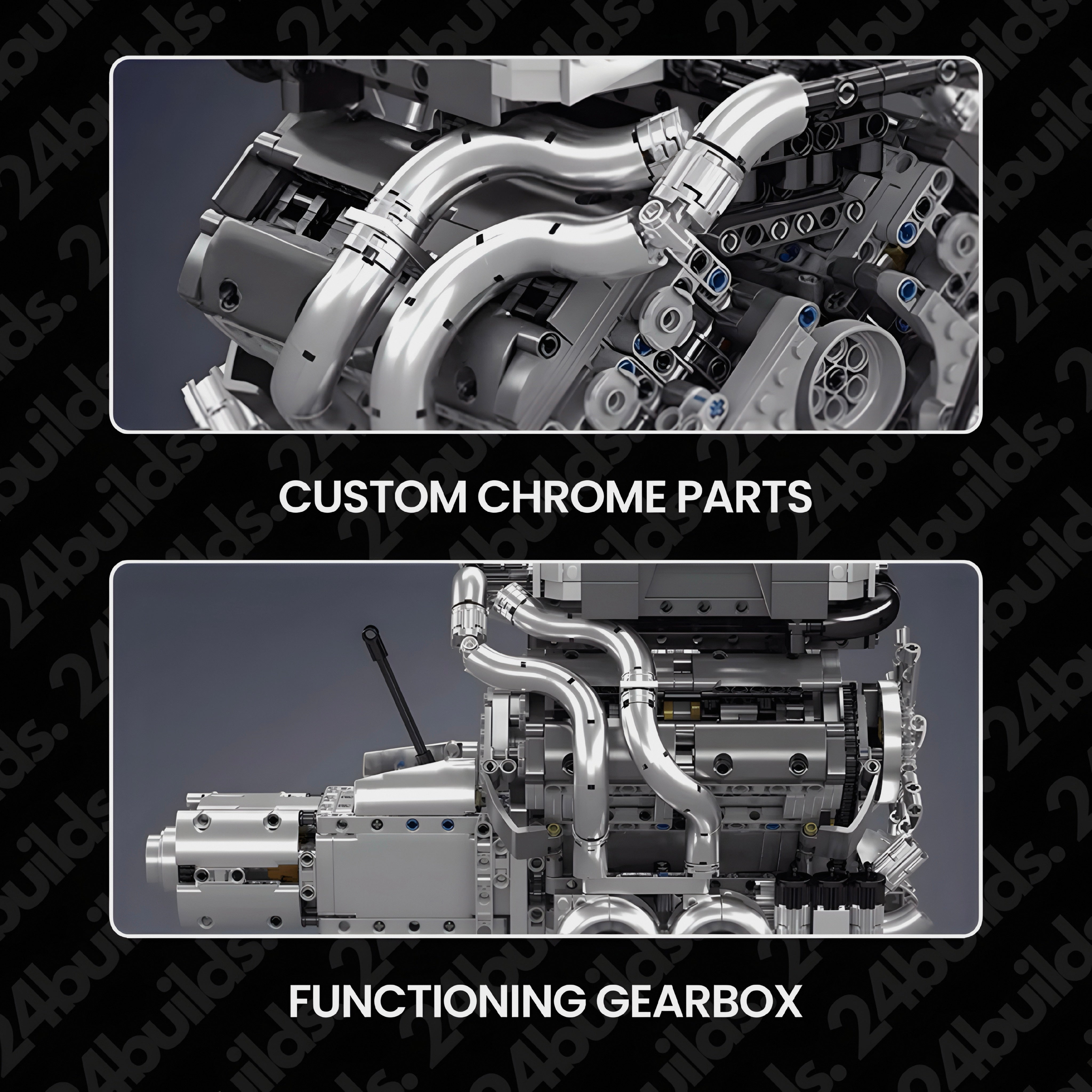 Motorised Hypercar W16 Engine & Gearbox | 2024pcs