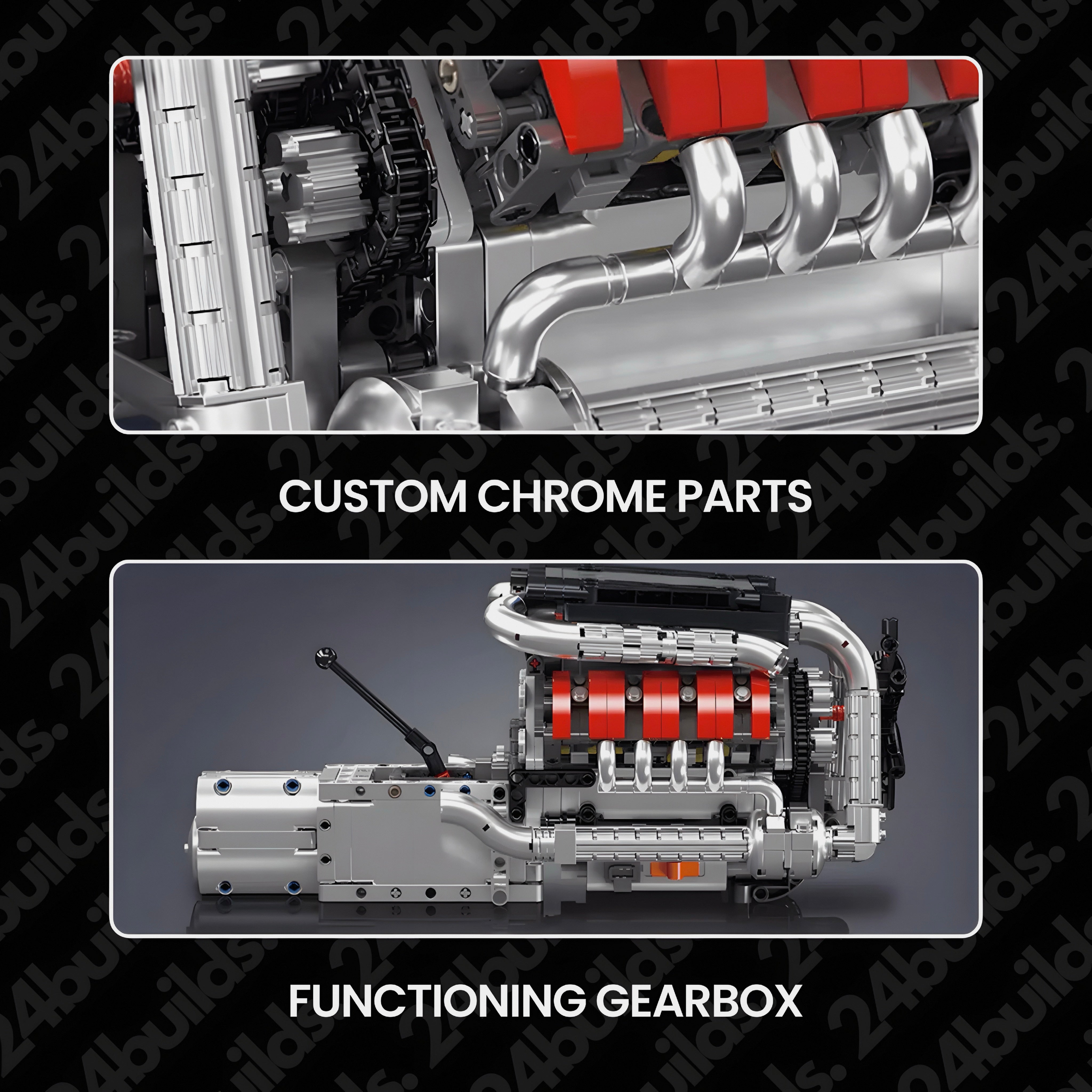 Motorised German V8 Engine & Gearbox | 1168pcs
