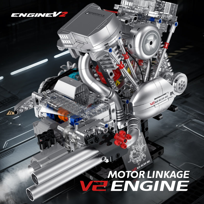 Motorised V-twin Motorbike Engine