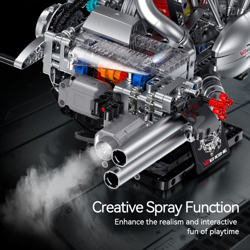 Motorised V-twin Motorbike Engine