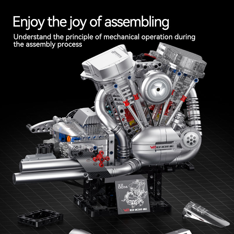 Motorised V-twin Motorbike Engine