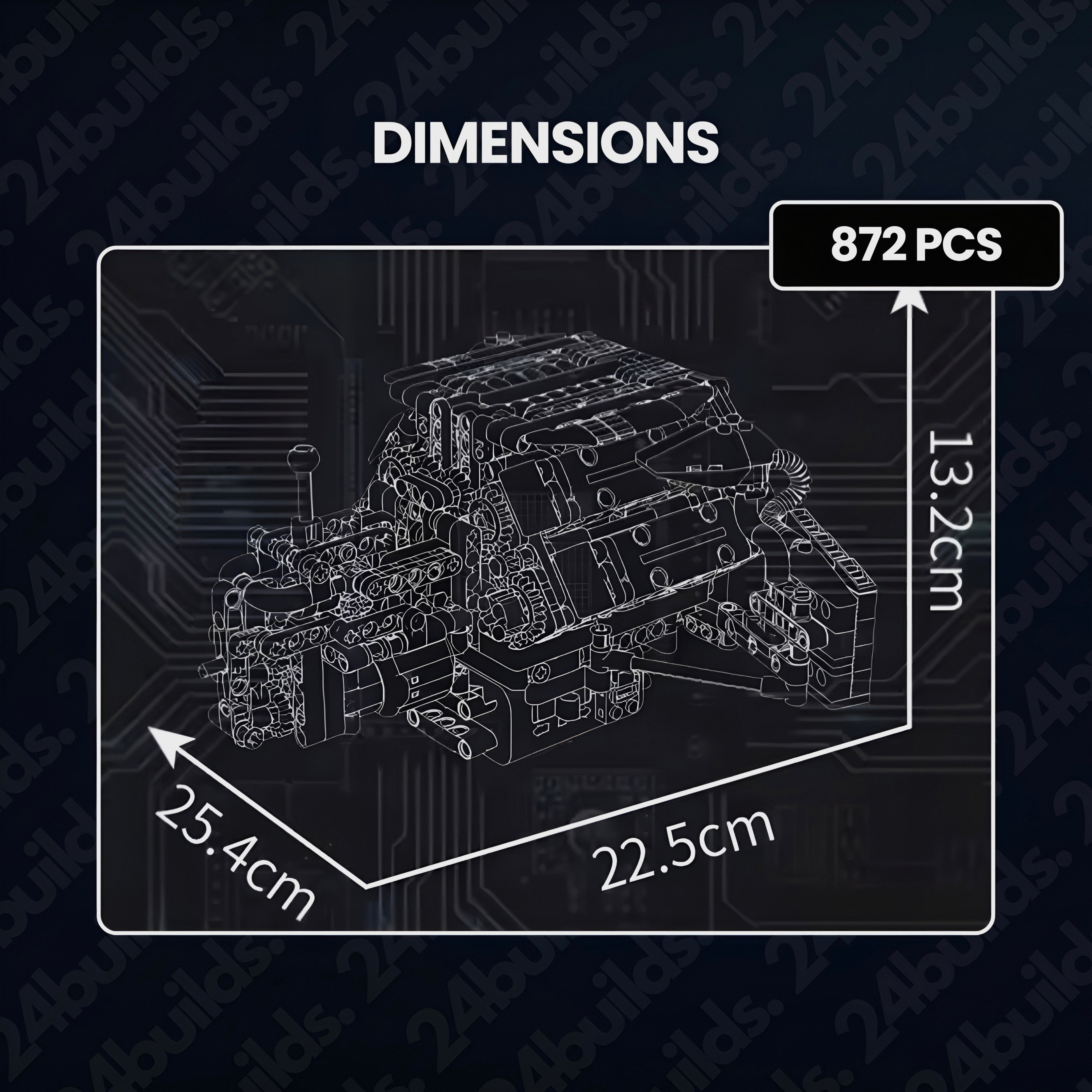 Twin Turbo W12 German Engine | 872pcs