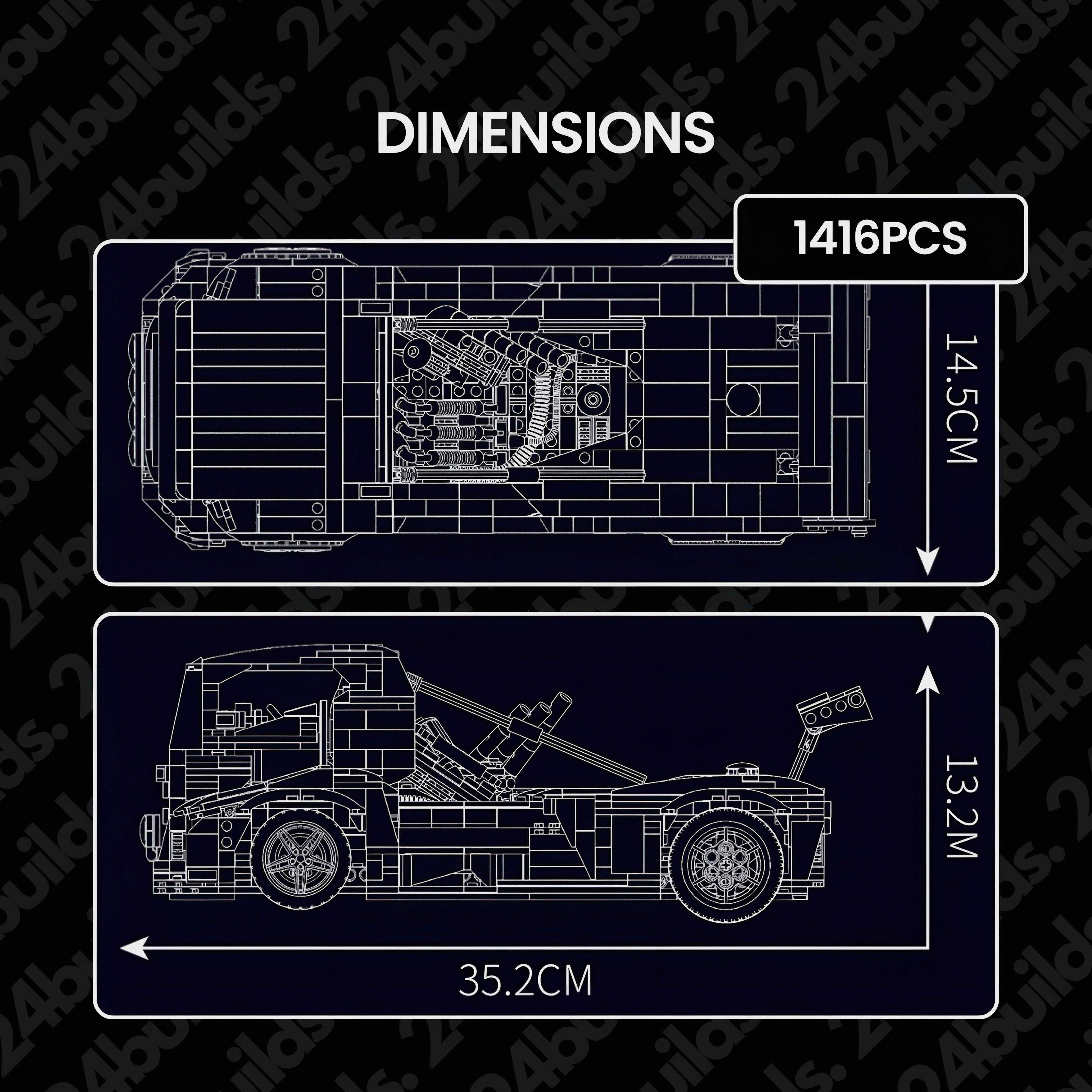 2,400HP "Iron Knight" Truck | 1606pcs | Block World