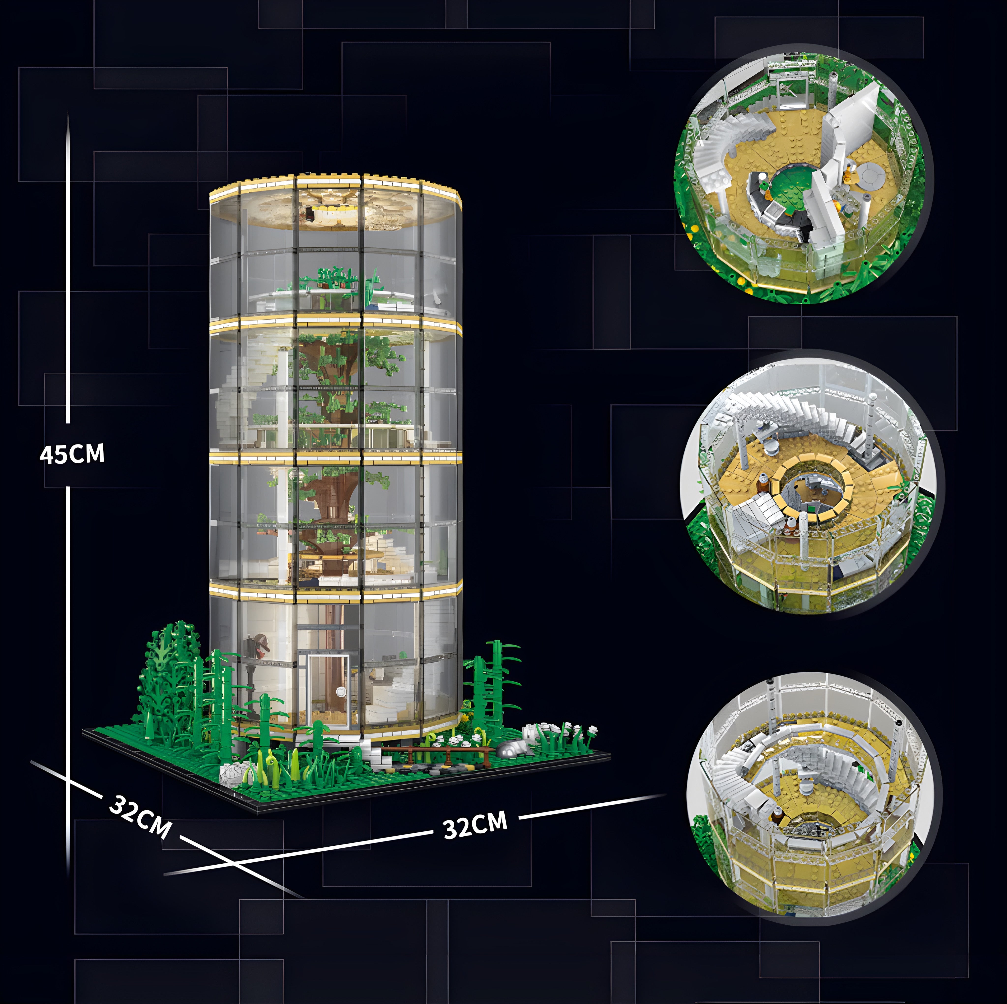 Glass Dome Tree House | 3495pcs | Block World