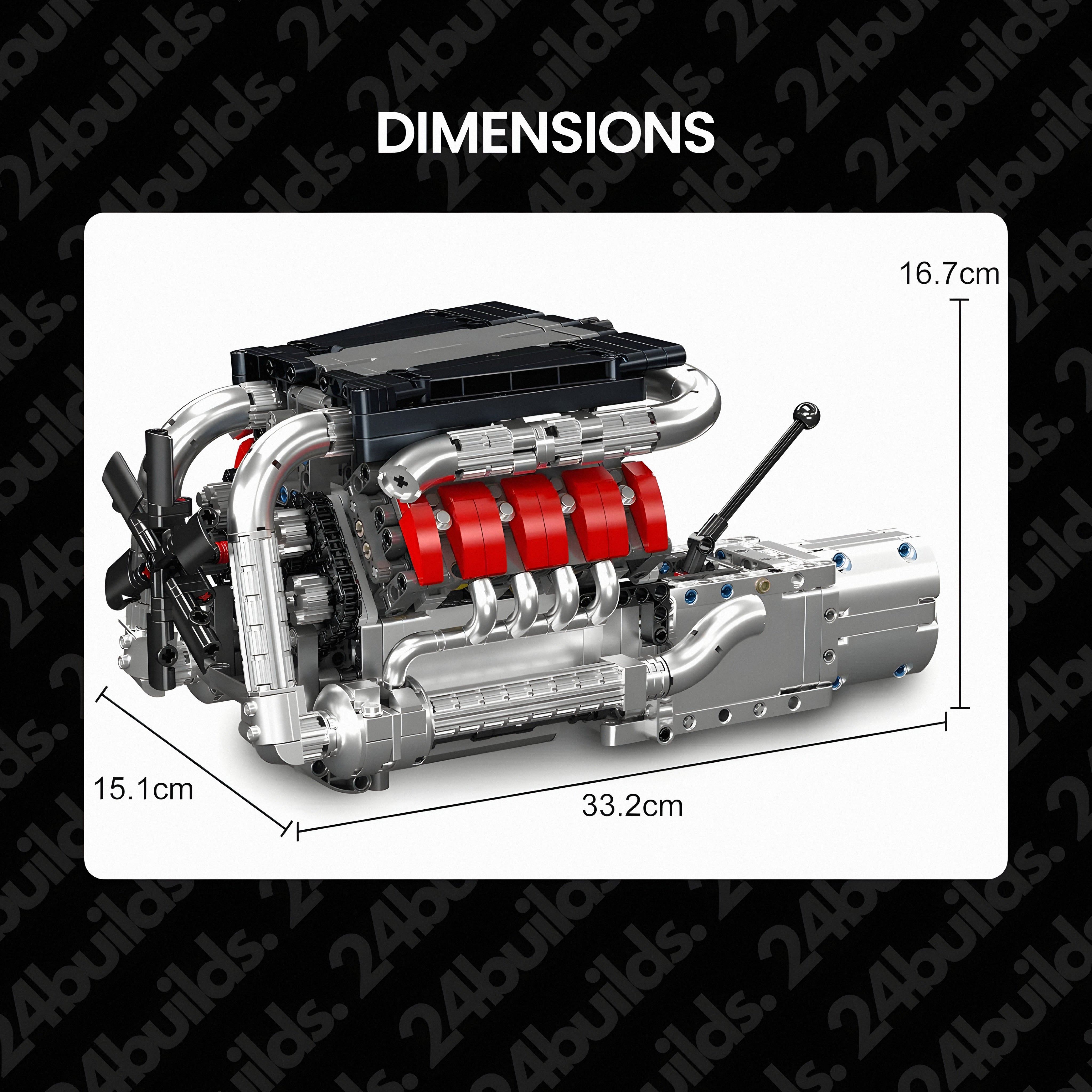 Motorised German V8 Engine & Gearbox | 1168pcs