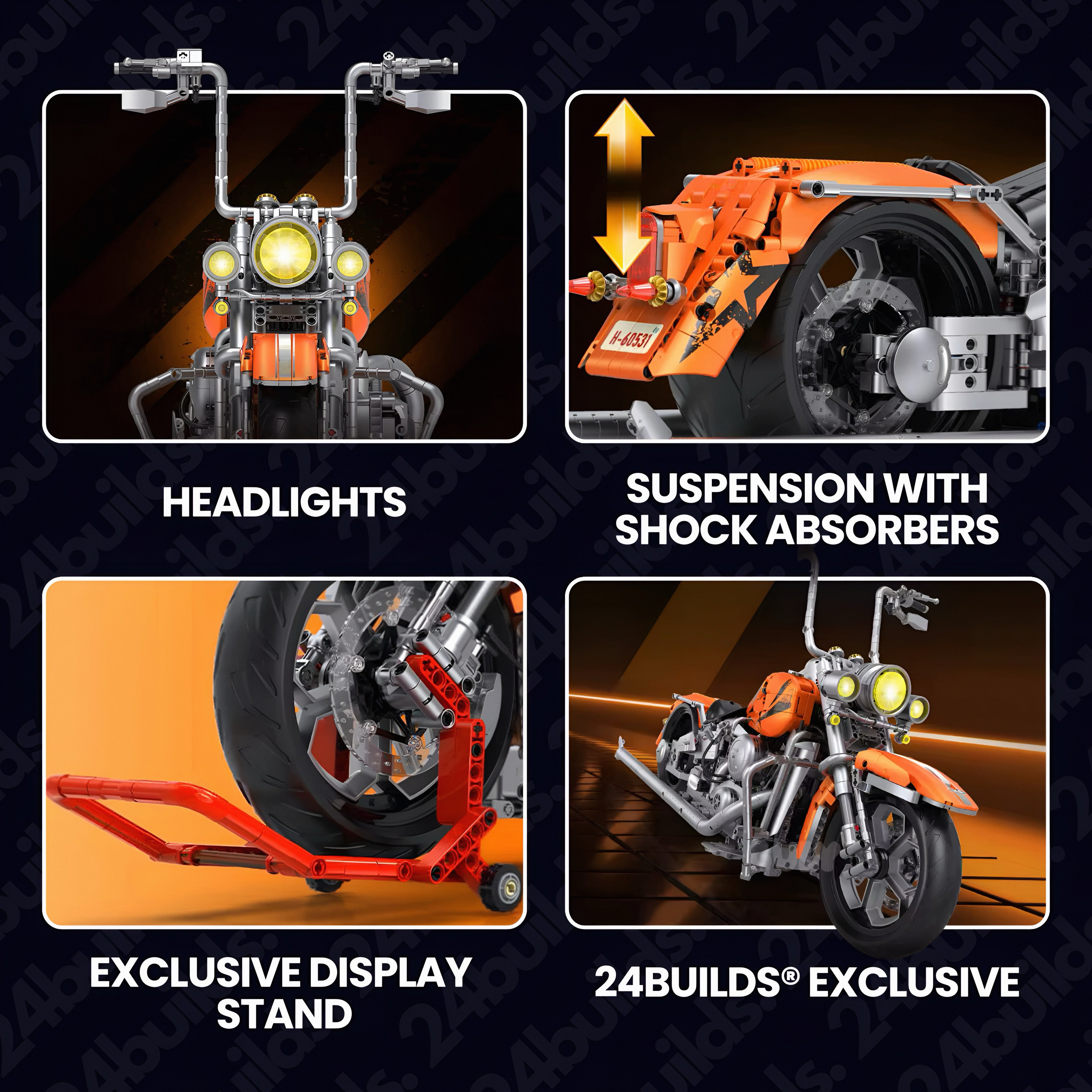 Orange Flame Heavy-duty Motorbike | 2394pcs