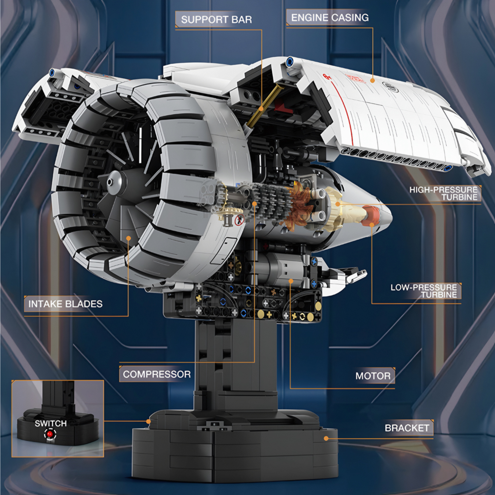 Aircraft Jet Turbine | 1786pcs | Block World