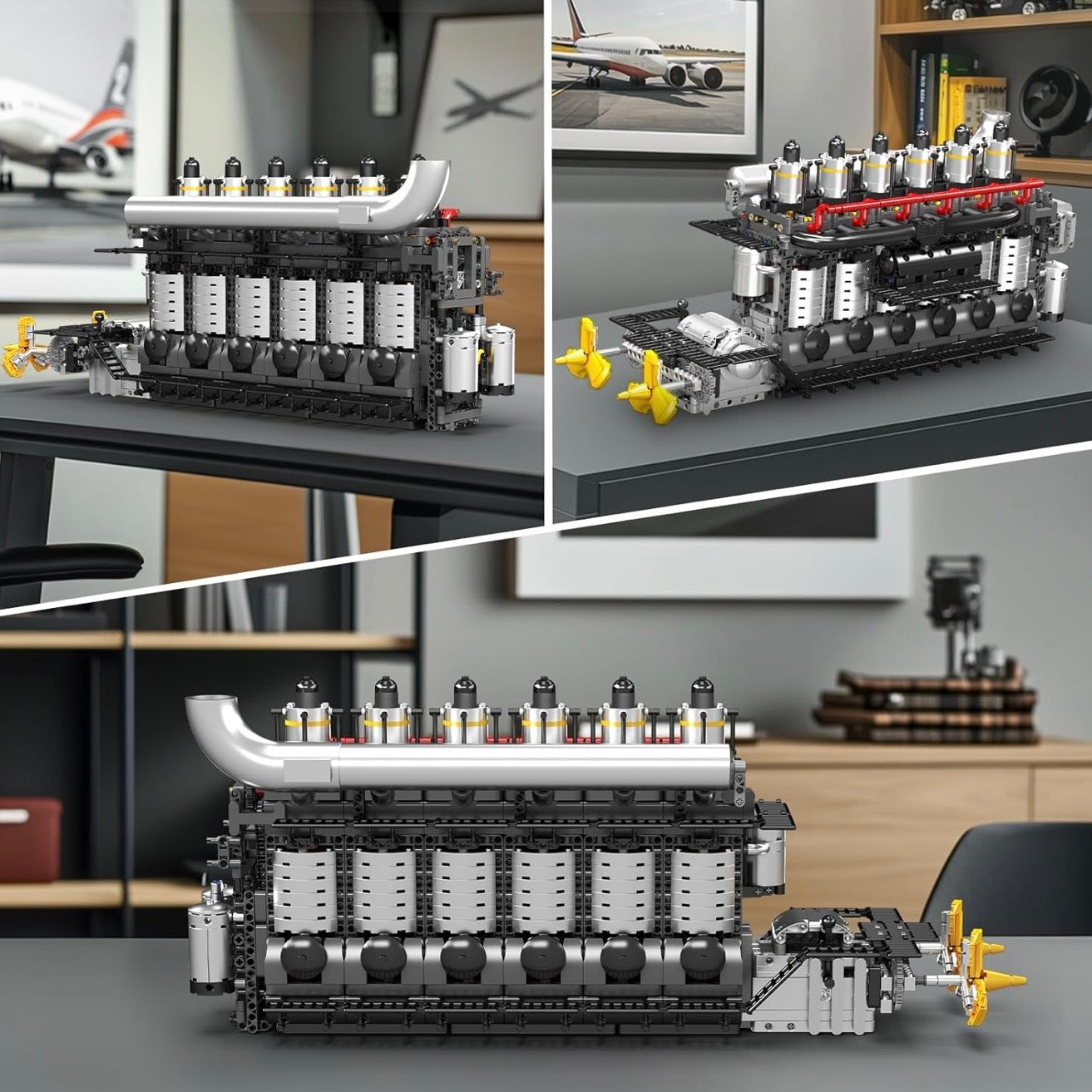 Dual Propeller Maritime Diesel Engine | 3222pc | Block World
