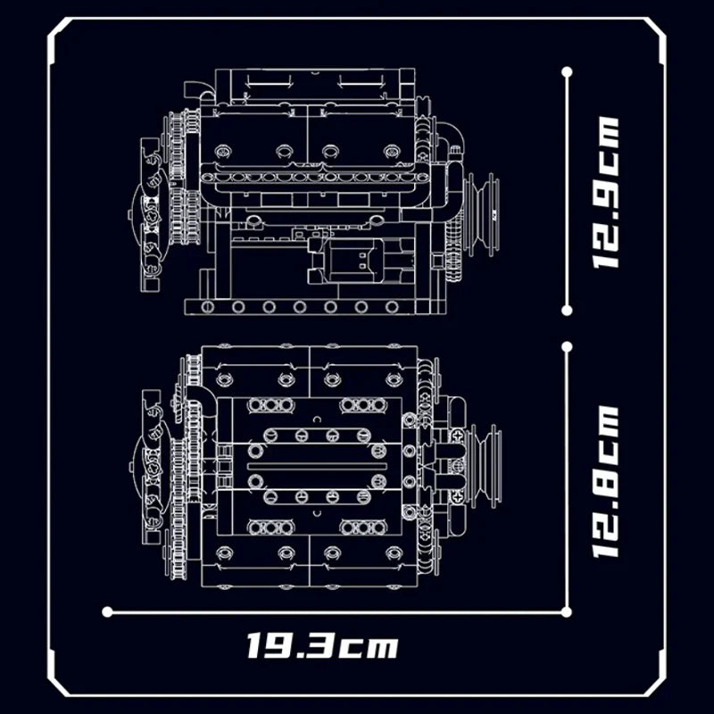 Motorised V8 Engine | 534pcs