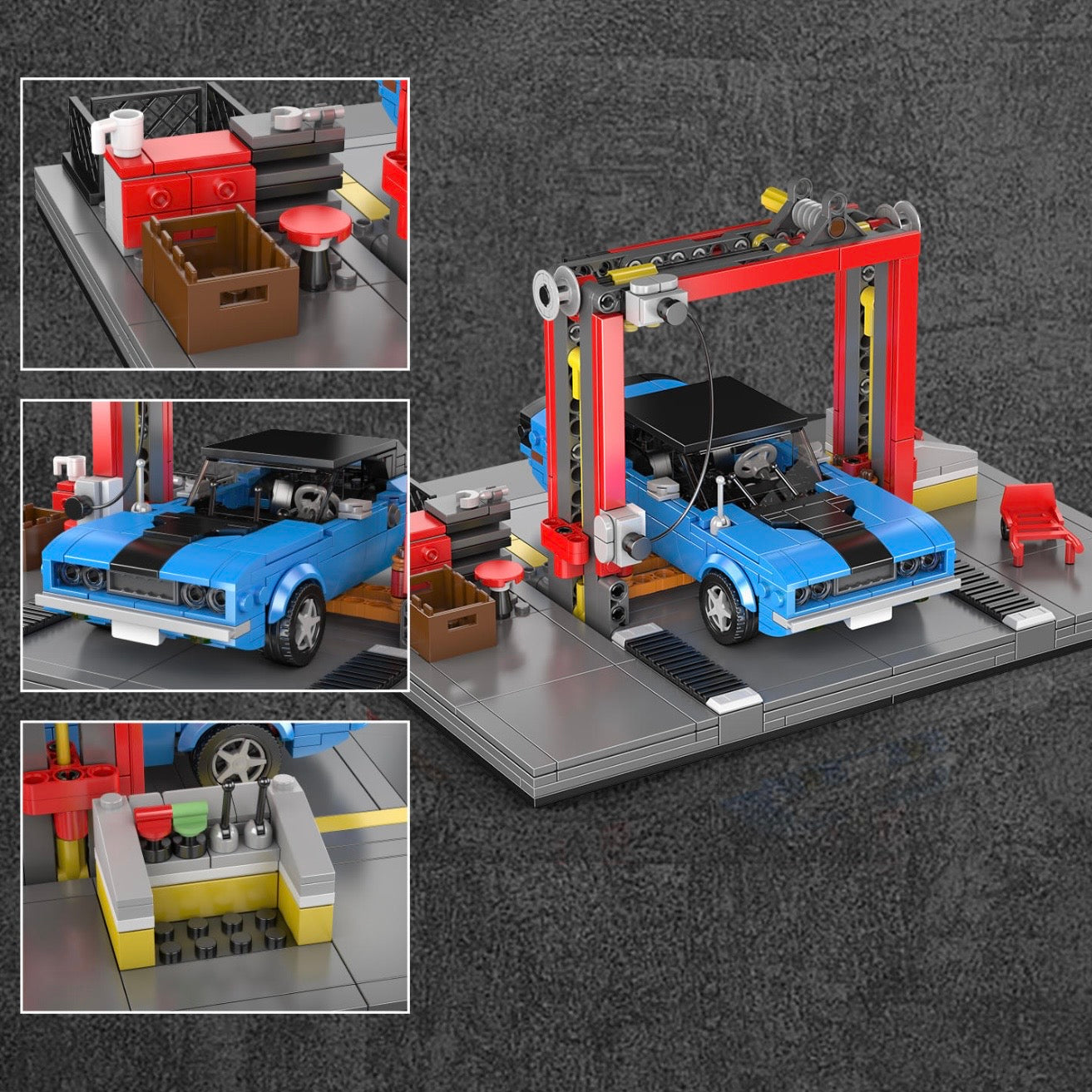 70s American Auto Repair Shop | 856pcs | Block World