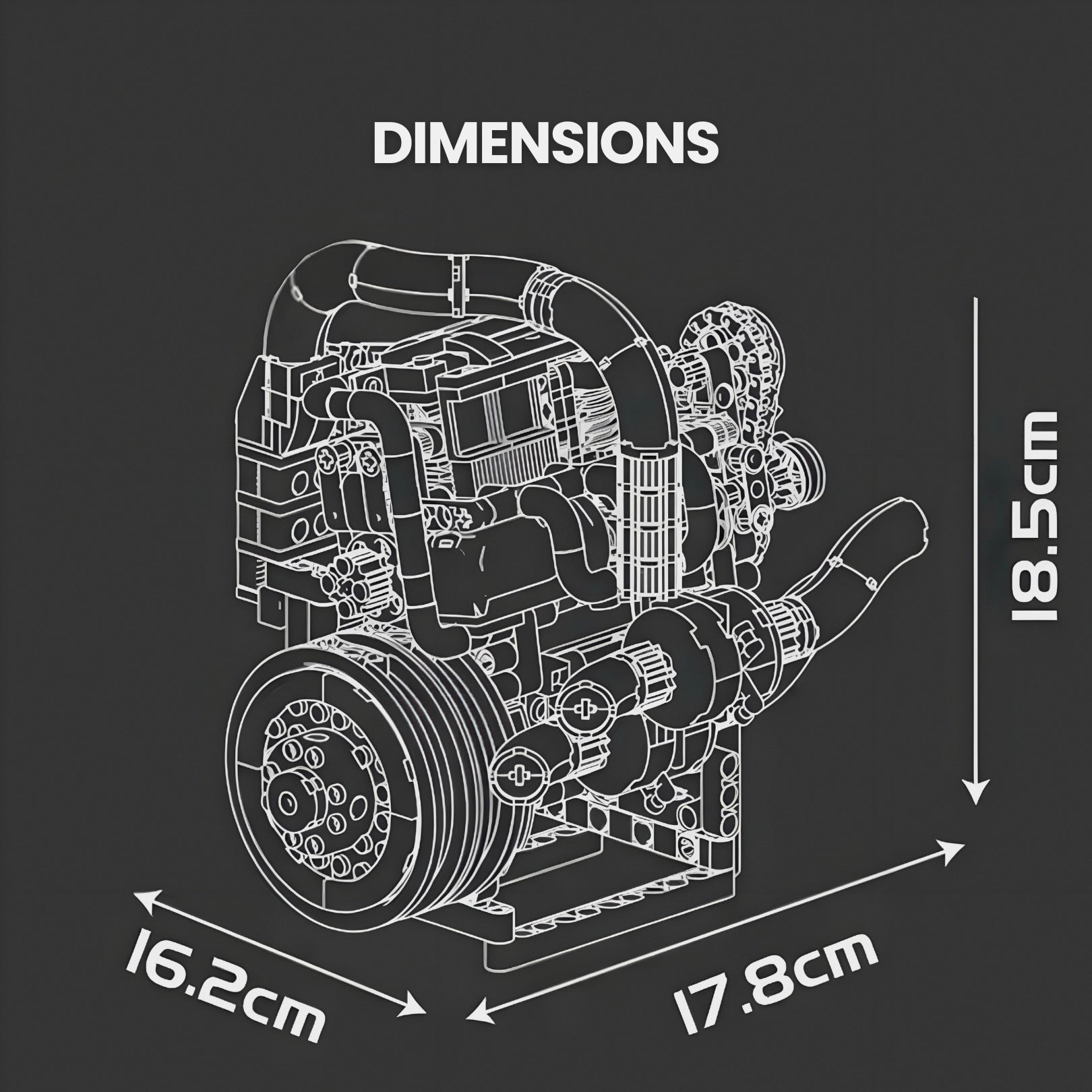 Motorised Swedish Hypercar Engine | 738pcs