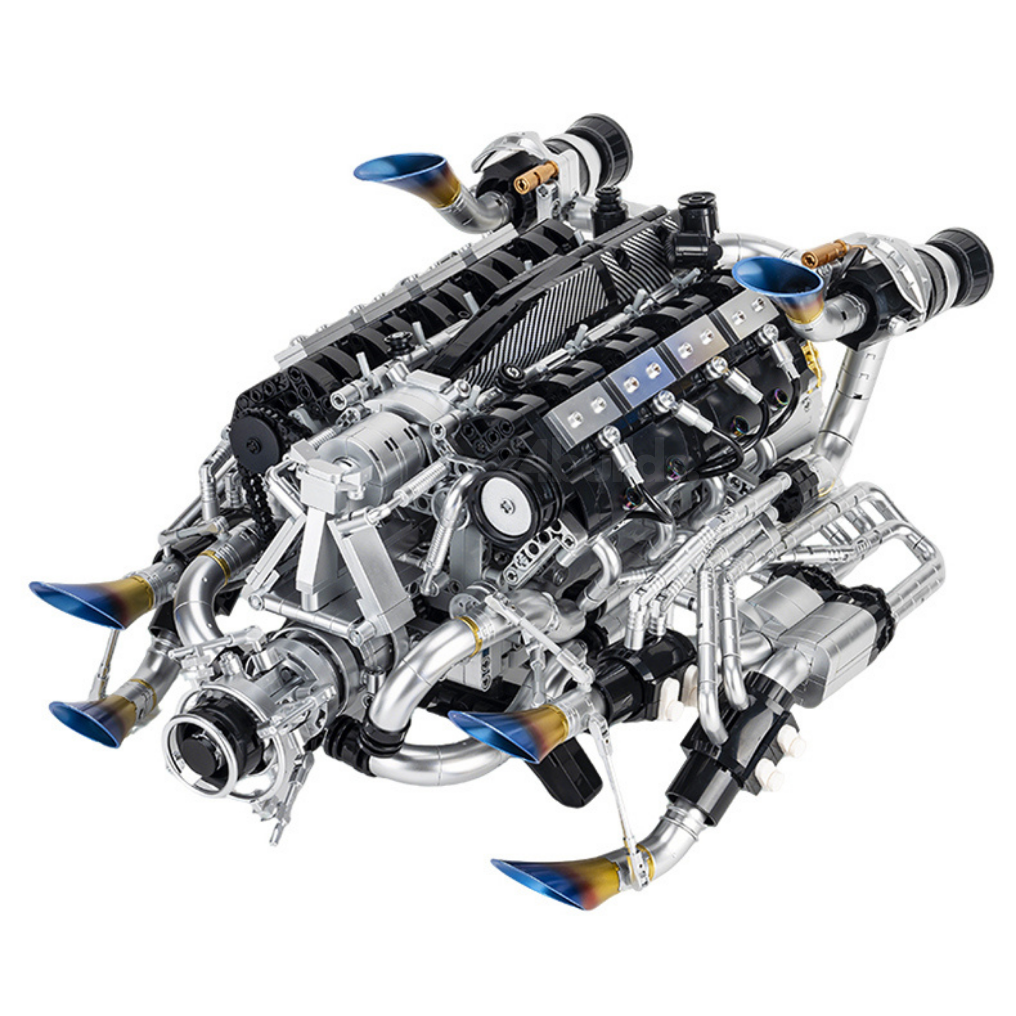 Burnt Blue V8 Performance Engine | 2774pcs | Block World