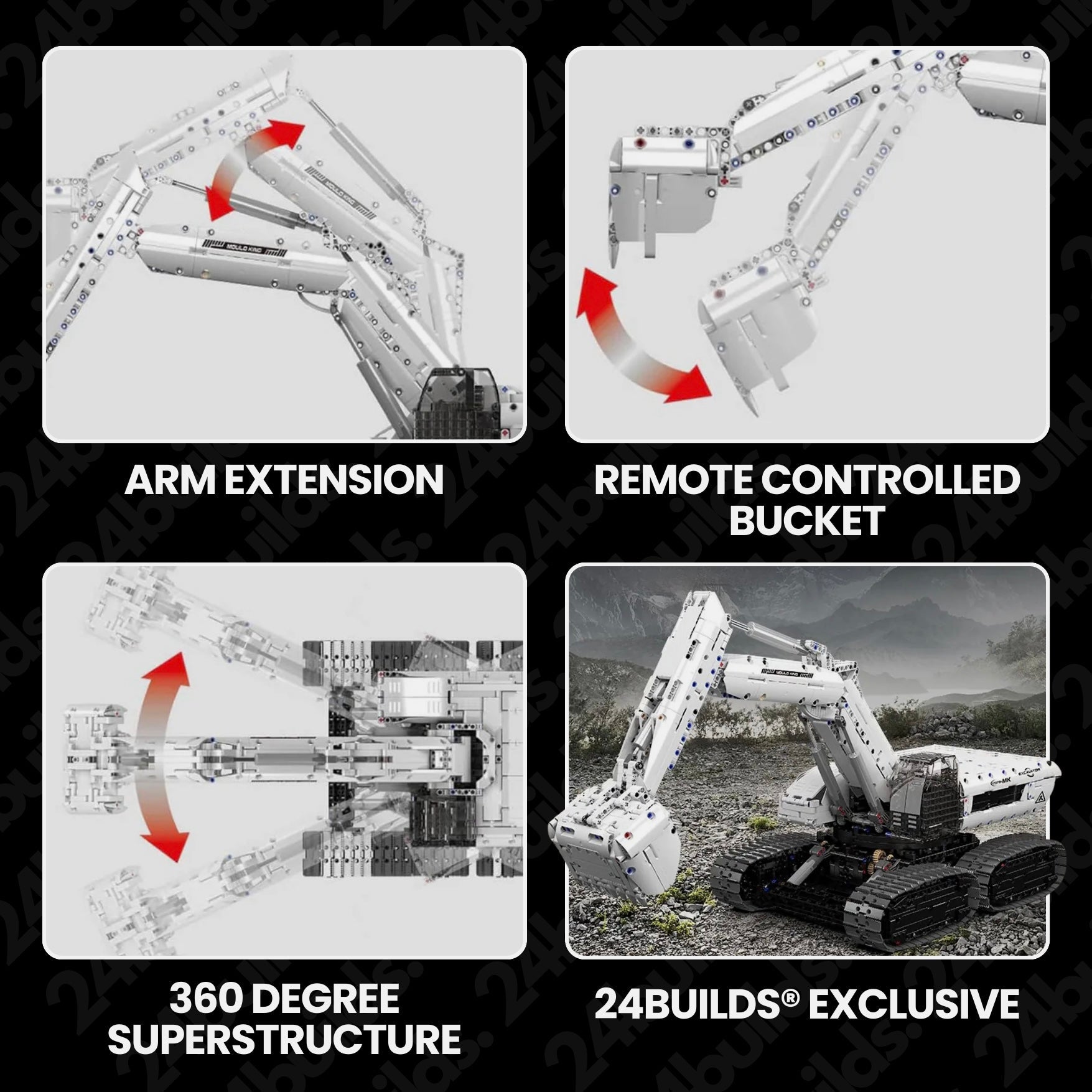 Heavy Duty Crawler Excavator | 3196pcs | Block World