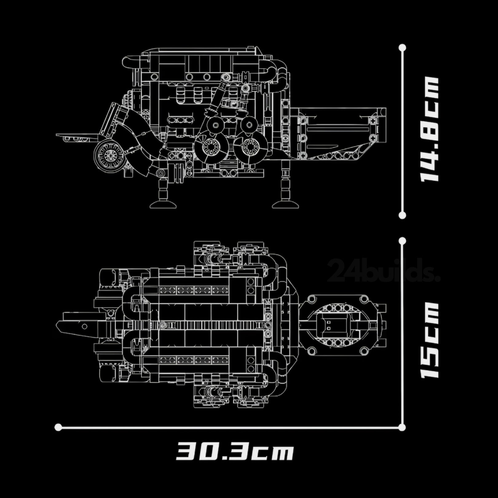 Motorised W16 Engine | 958pcs