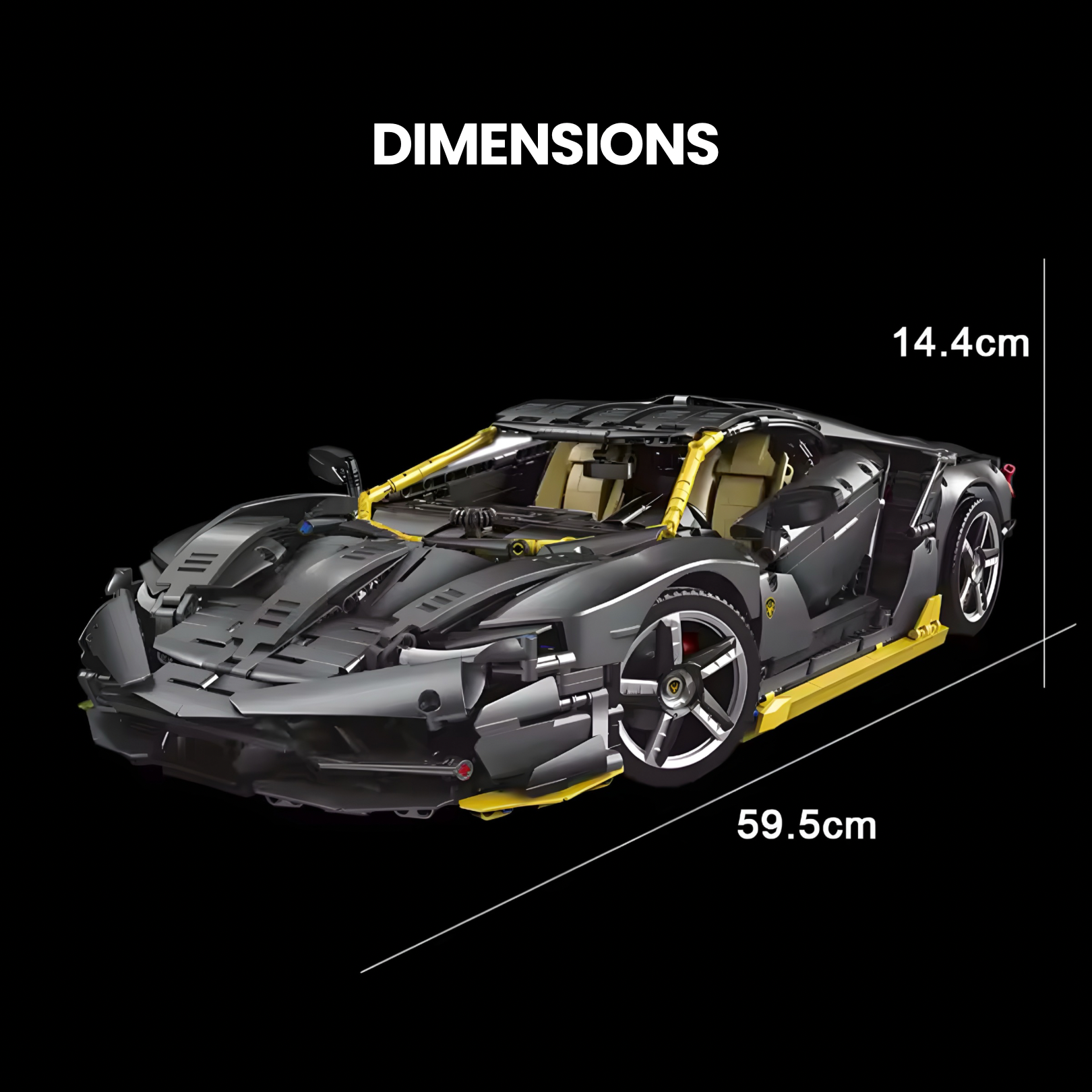 Black Edition Italian V12 Supercar | 3844pcs | Block World