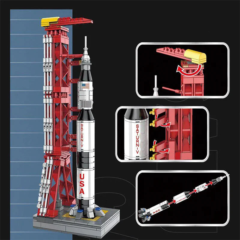 Apollo Rocket & Launch Pad | 425pcs | Block World