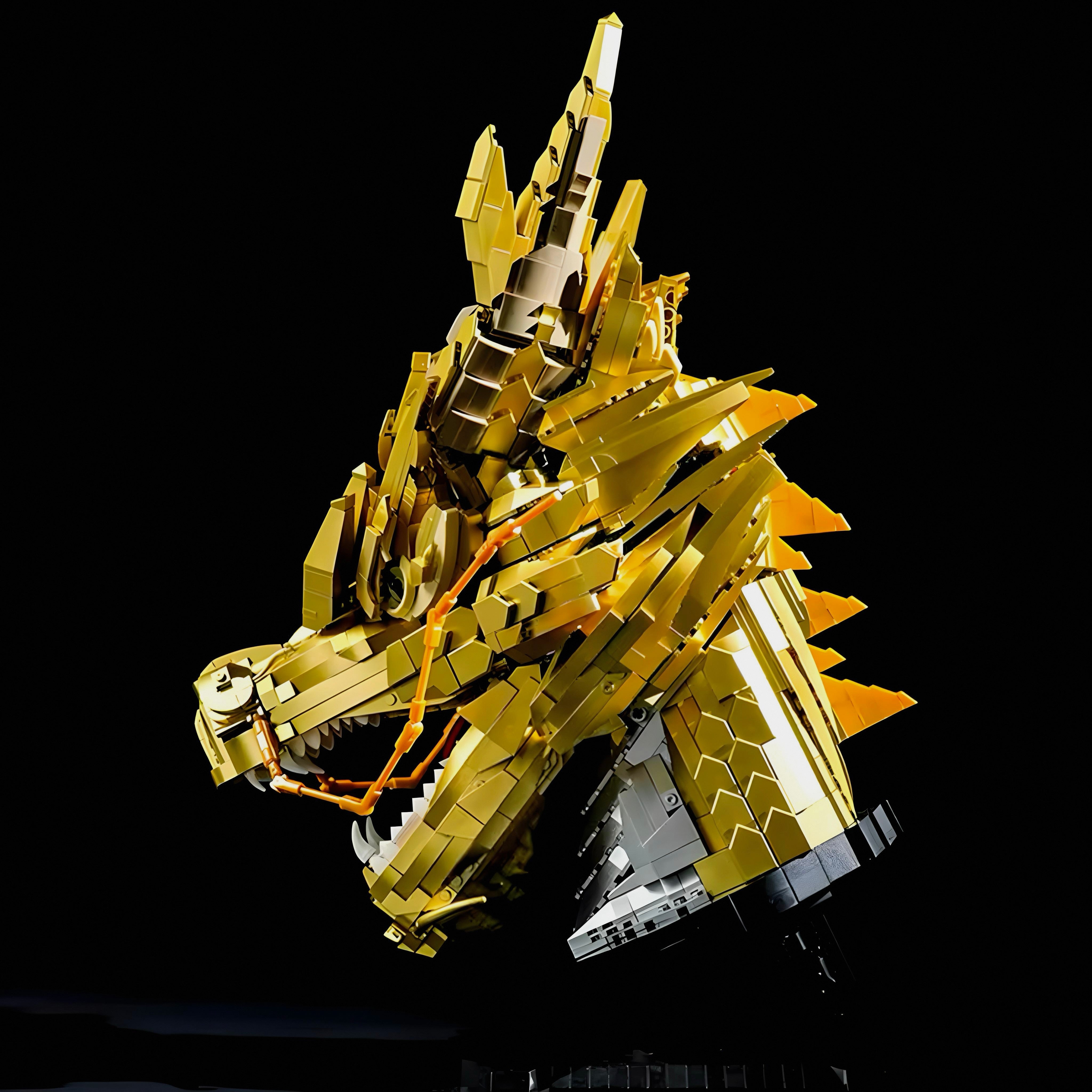 Gold Edition Dragon Head | 2572pcs | Block World