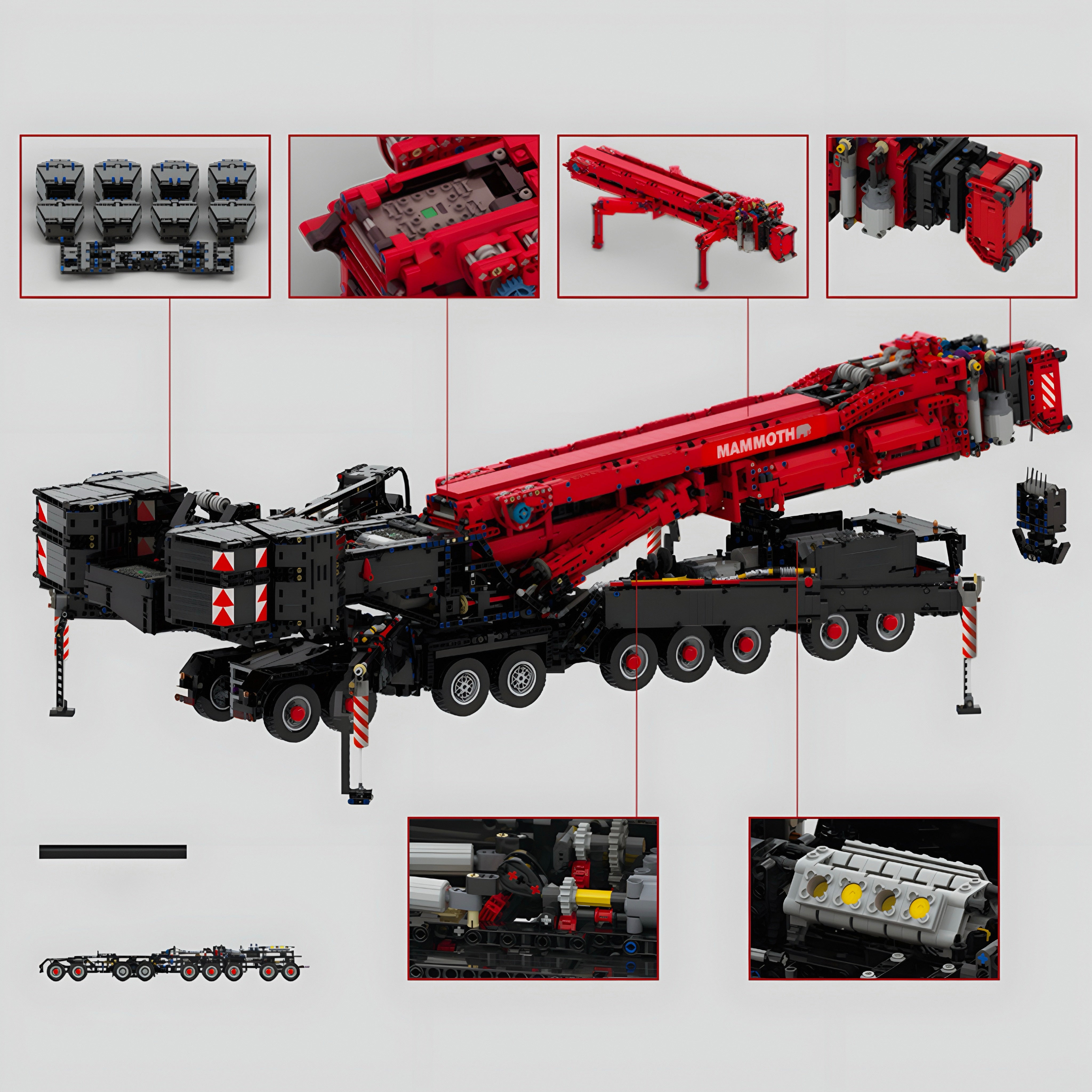 Red Edition Remote Controlled Crane | 9178pcs