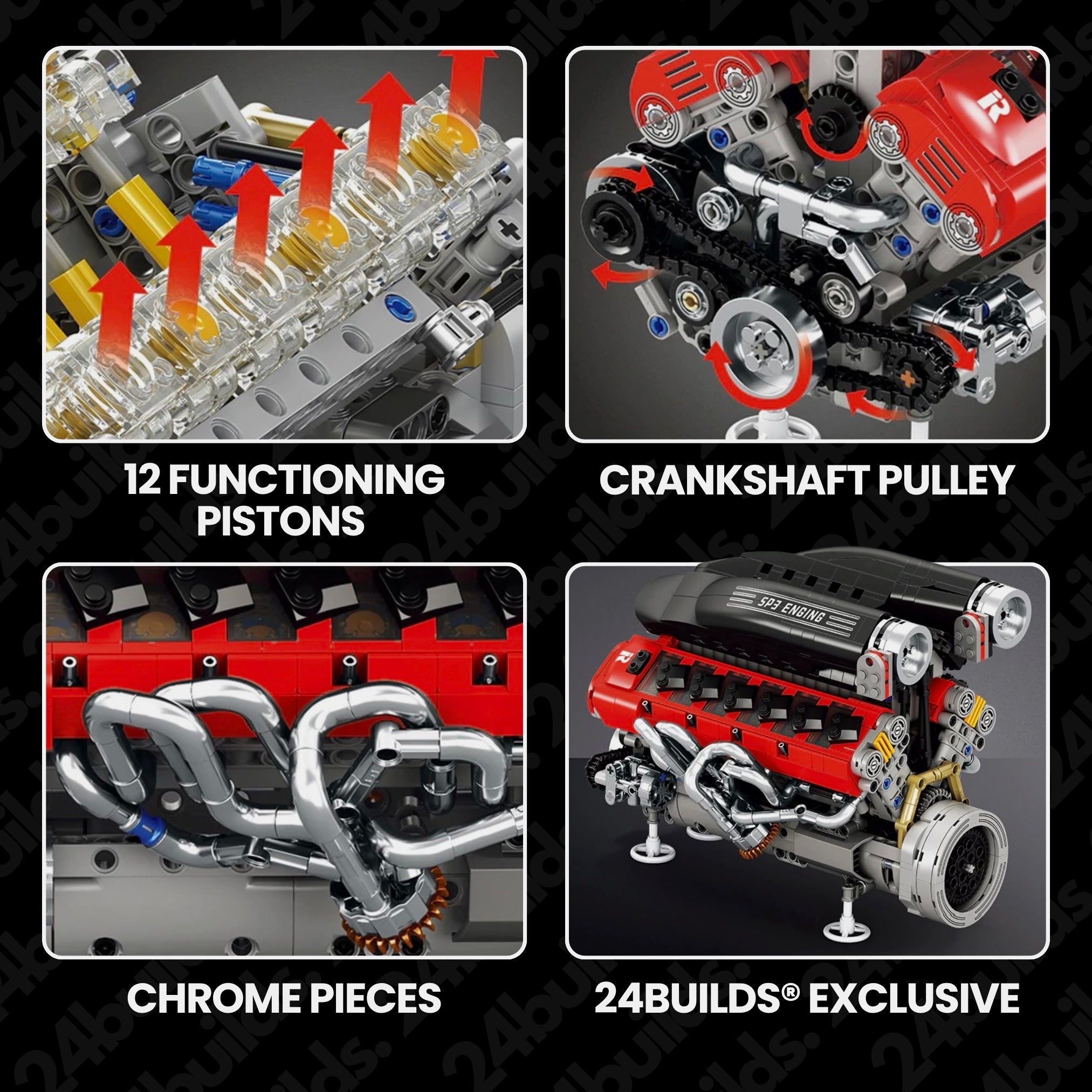 Italian V12 Hypercar Engine | 1240pcs | Block World