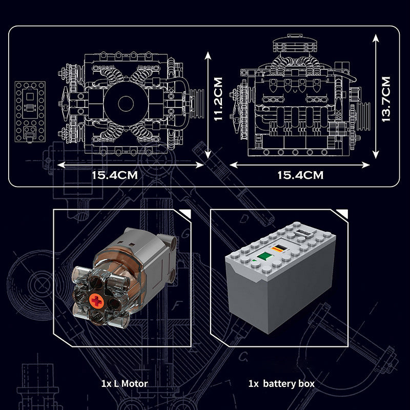 LSX454 V8 Engine - dimensions and motor/battery box