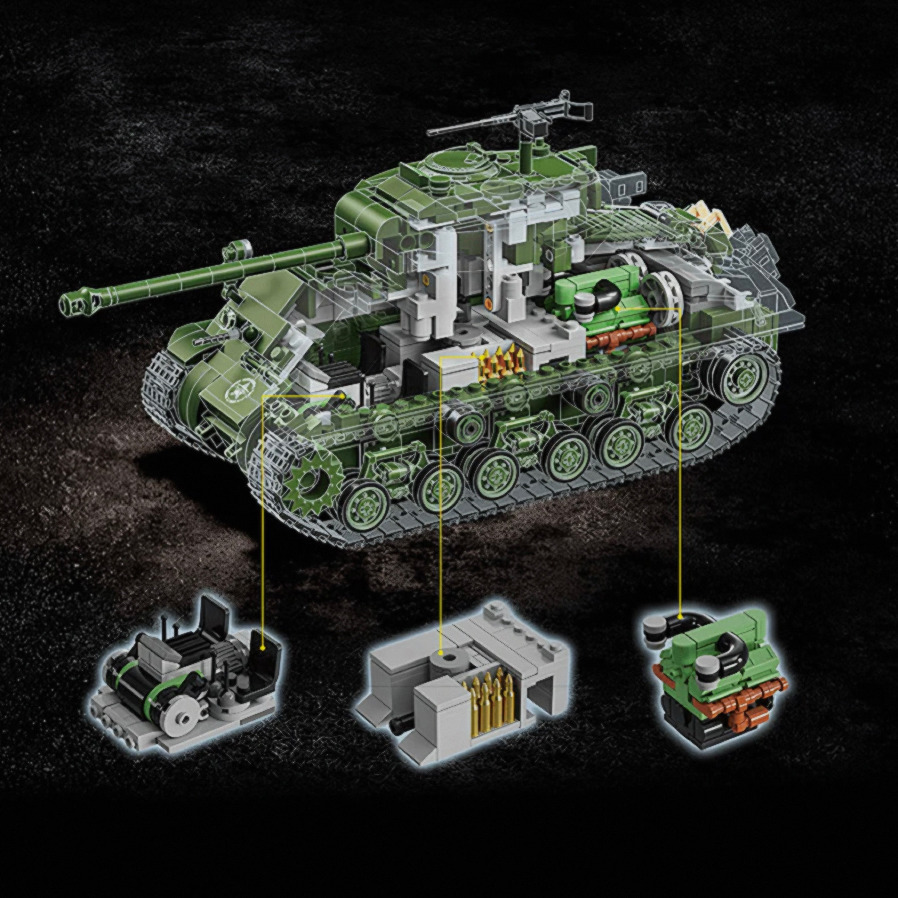 M4 Sherman Tank | 1682pcs