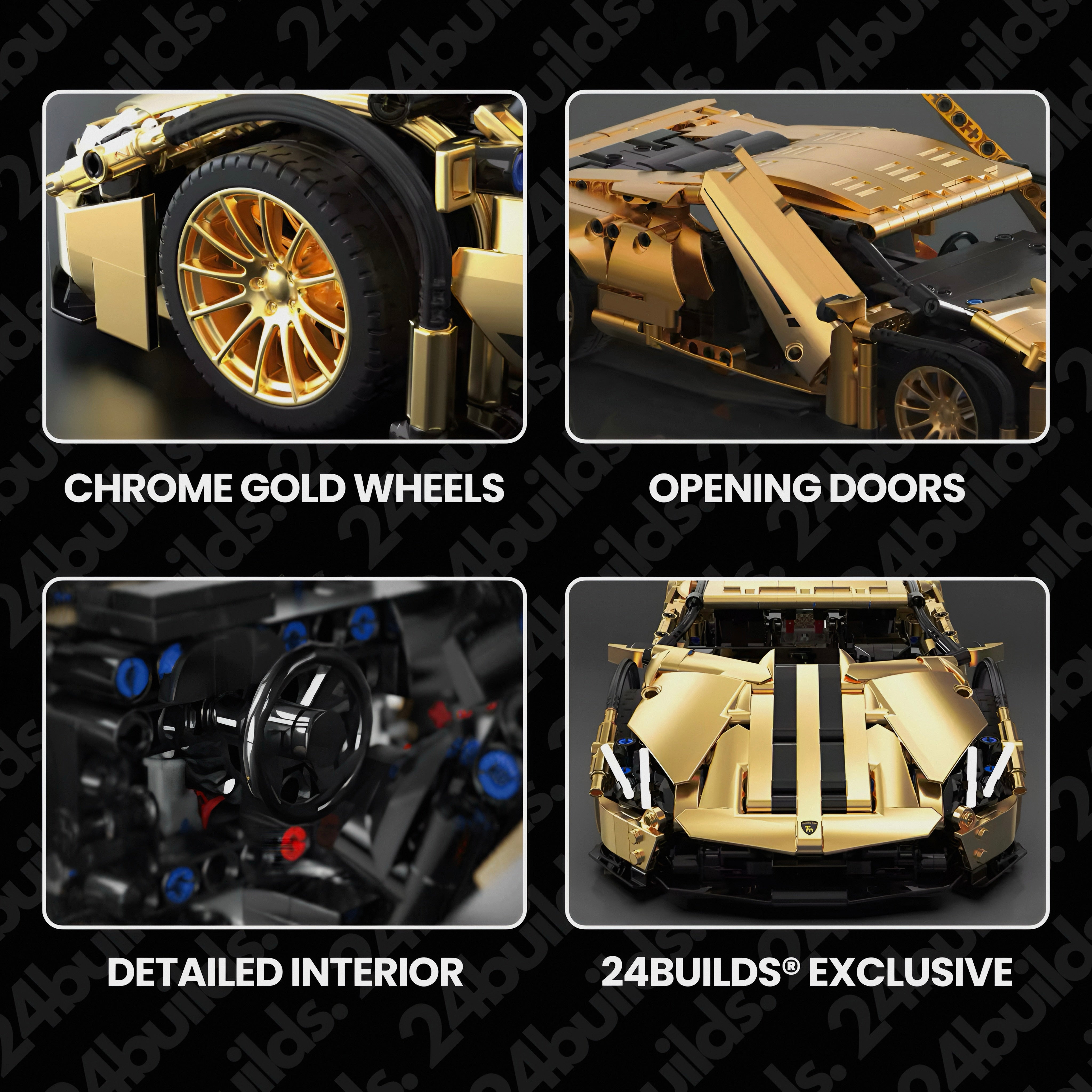Gold Edition Italian Supercar | 1312pcs | Block World
