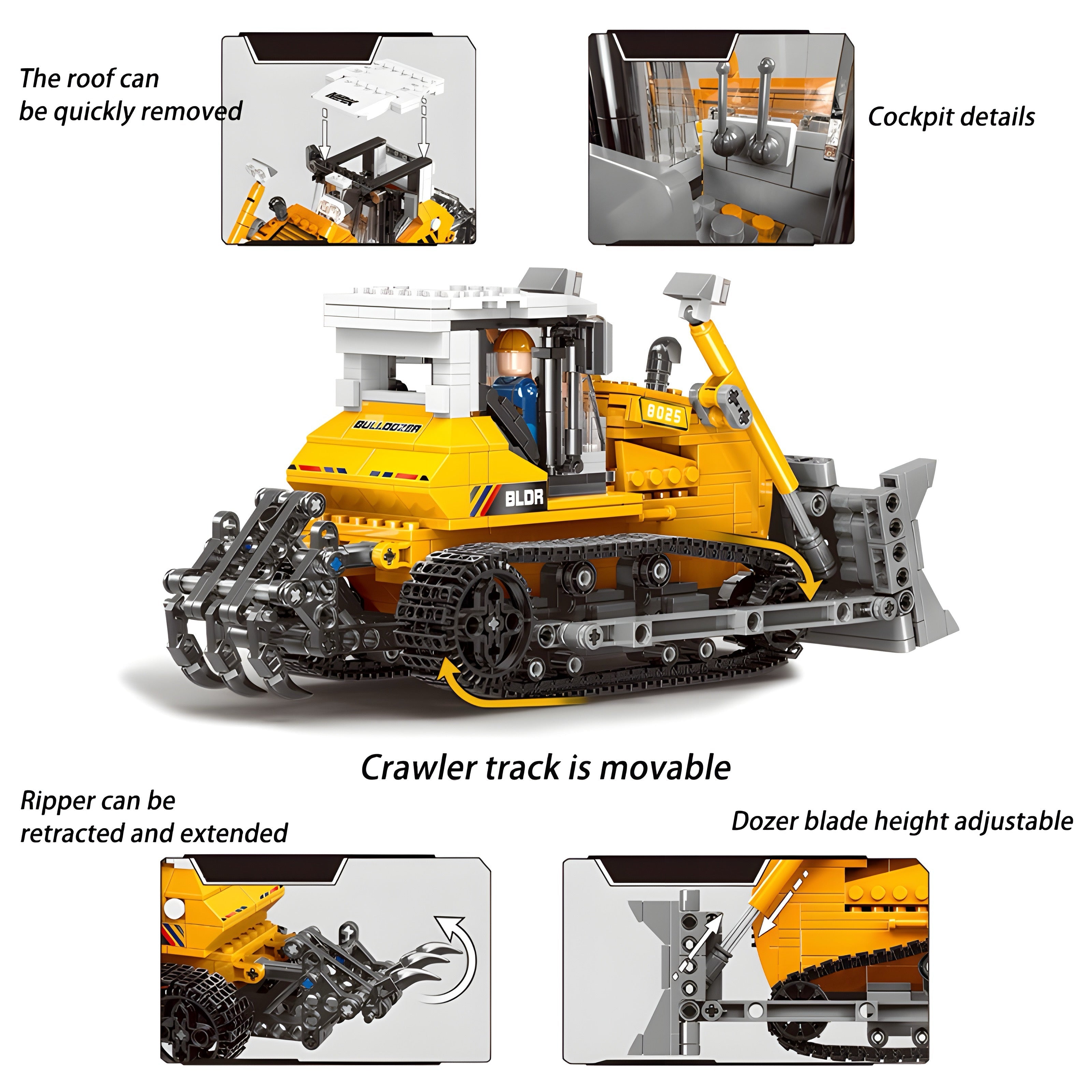 Bulldozer | 704pcs | Block World