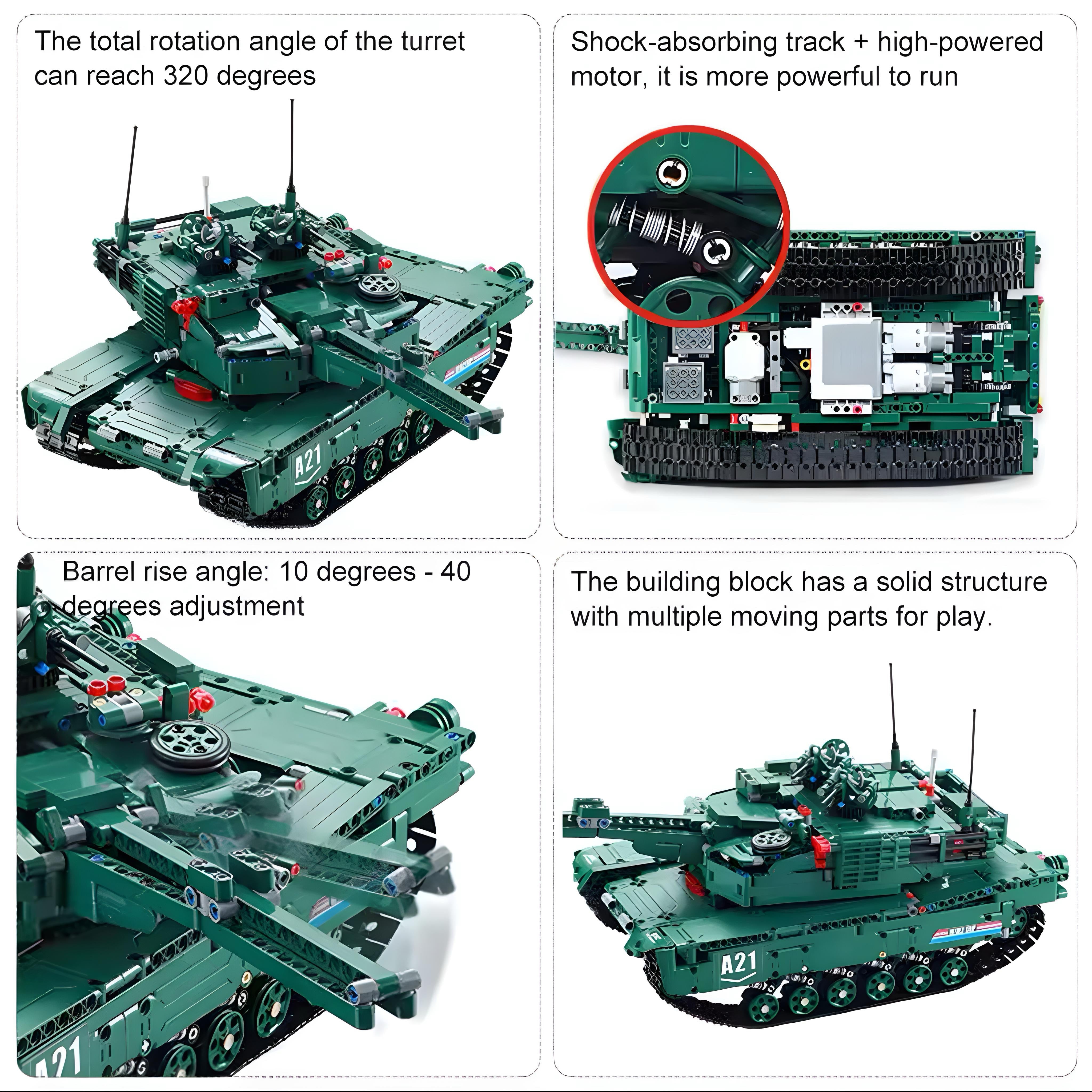 M1-a2 Remote Controlled Tank | 1500pcs
