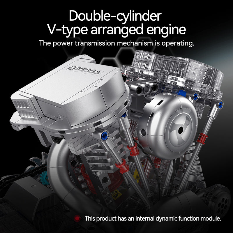 Motorised V-twin Motorbike Engine