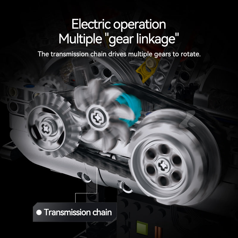 Motorised V-twin Motorbike Engine