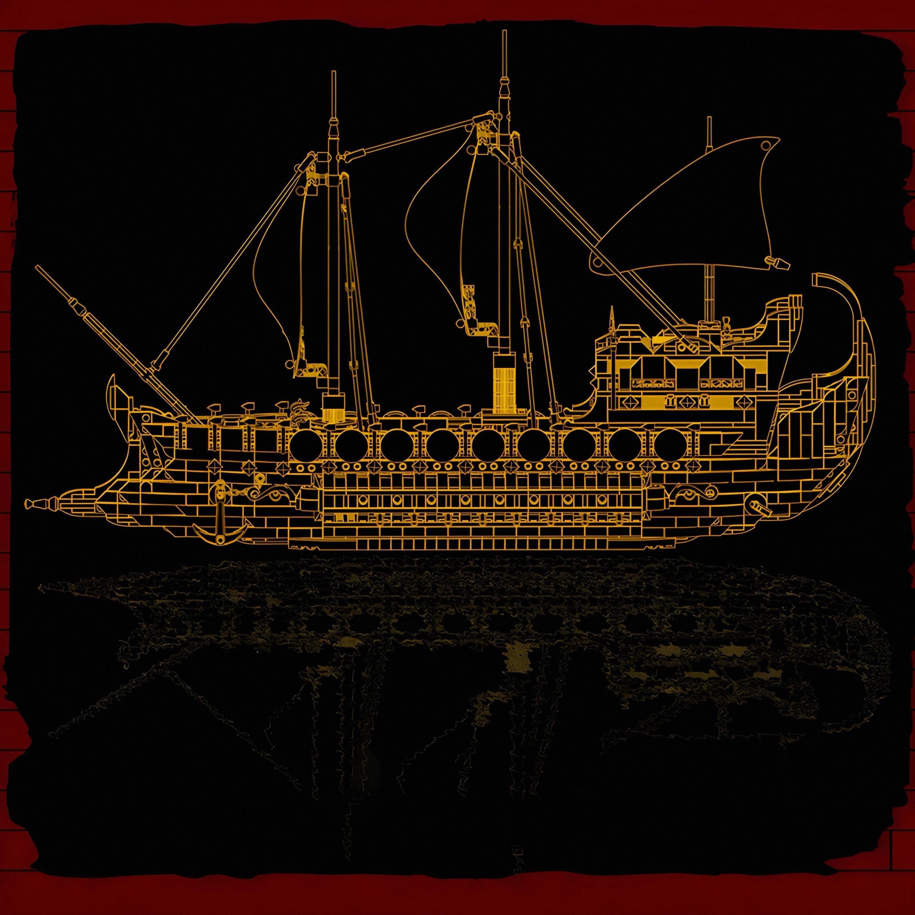 Ancient Viking Warship | 2074pcs | Block World