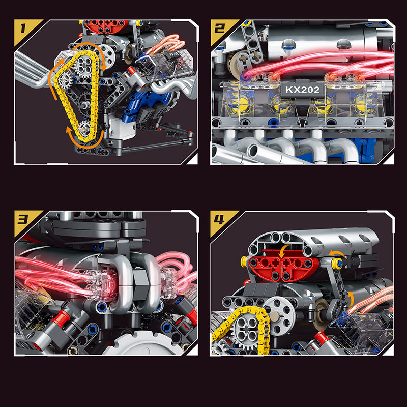 Supercar V8 Engine - detail close-ups