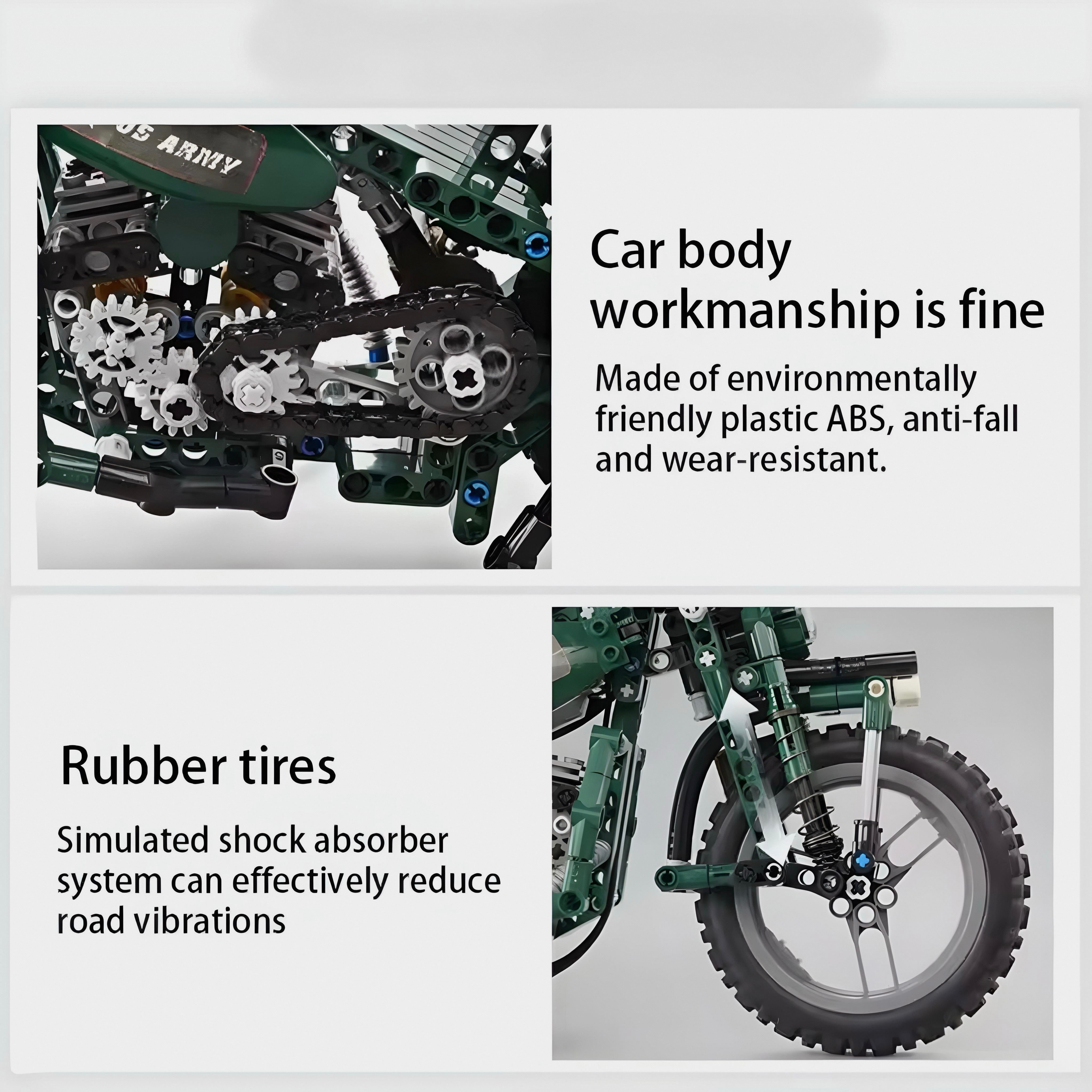 Electric WWII Motorcycle | 550pcs | Block World