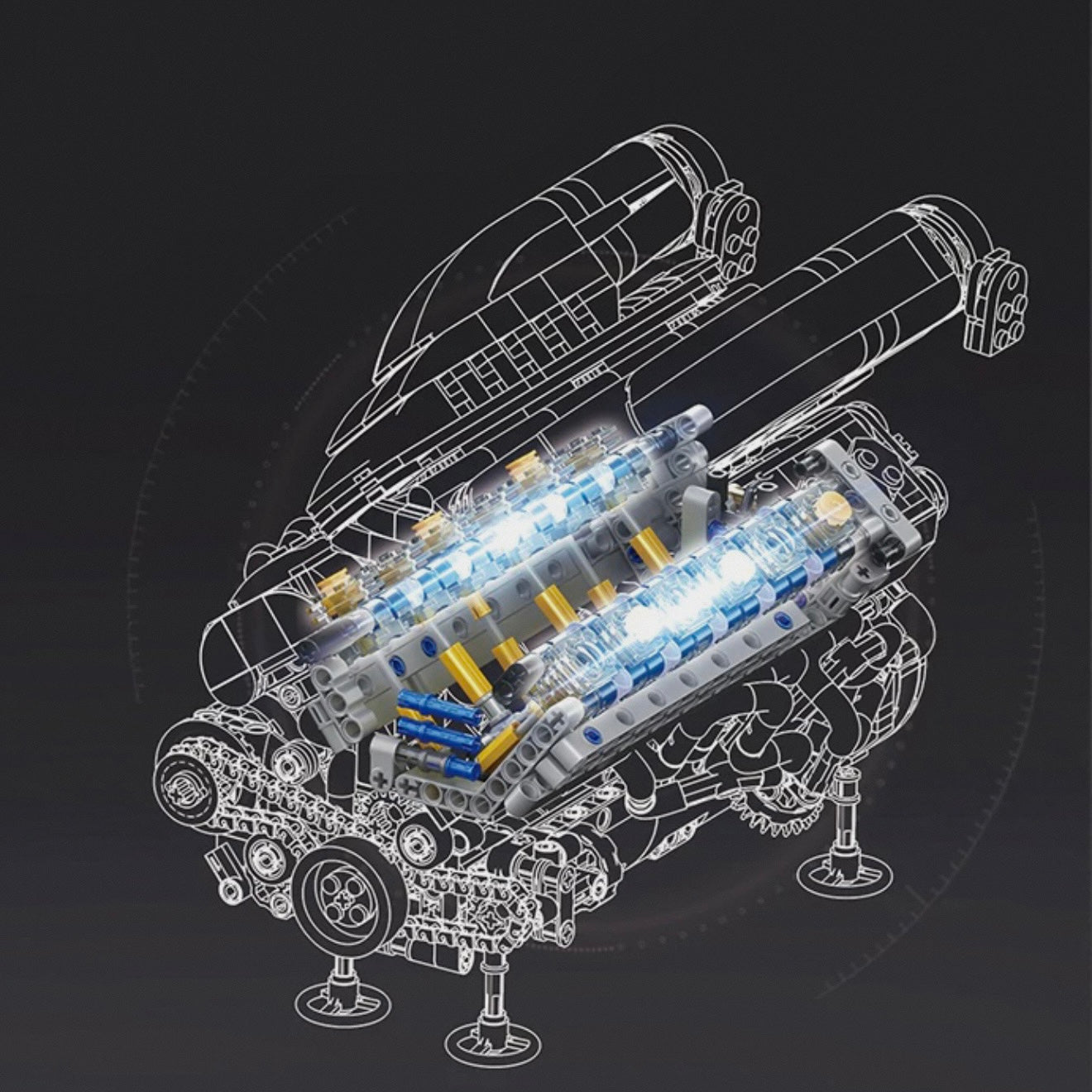 Italian V12 Hypercar Engine | 1240pcs | Block World