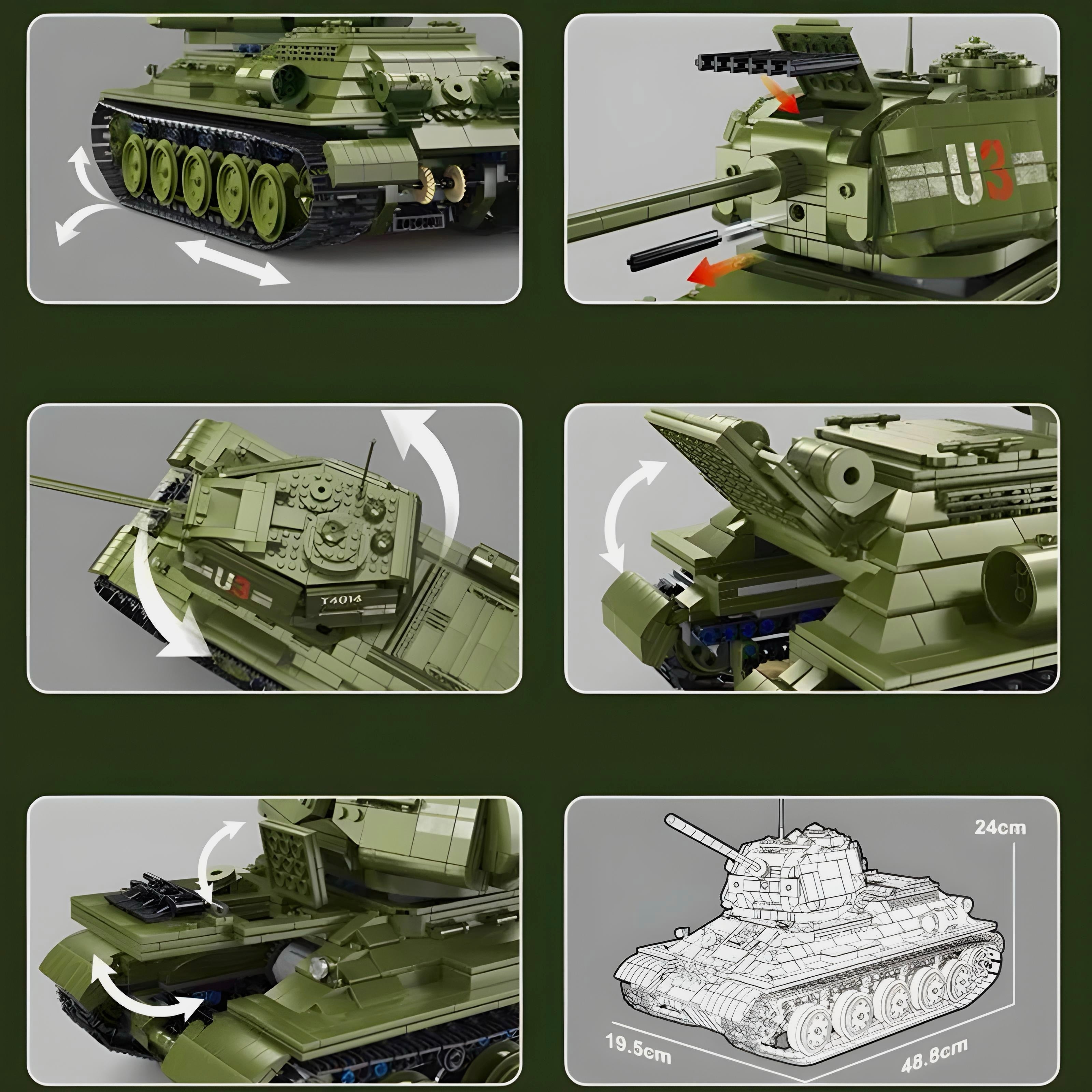 Remote Controlled T34 Tank | 2052pcs