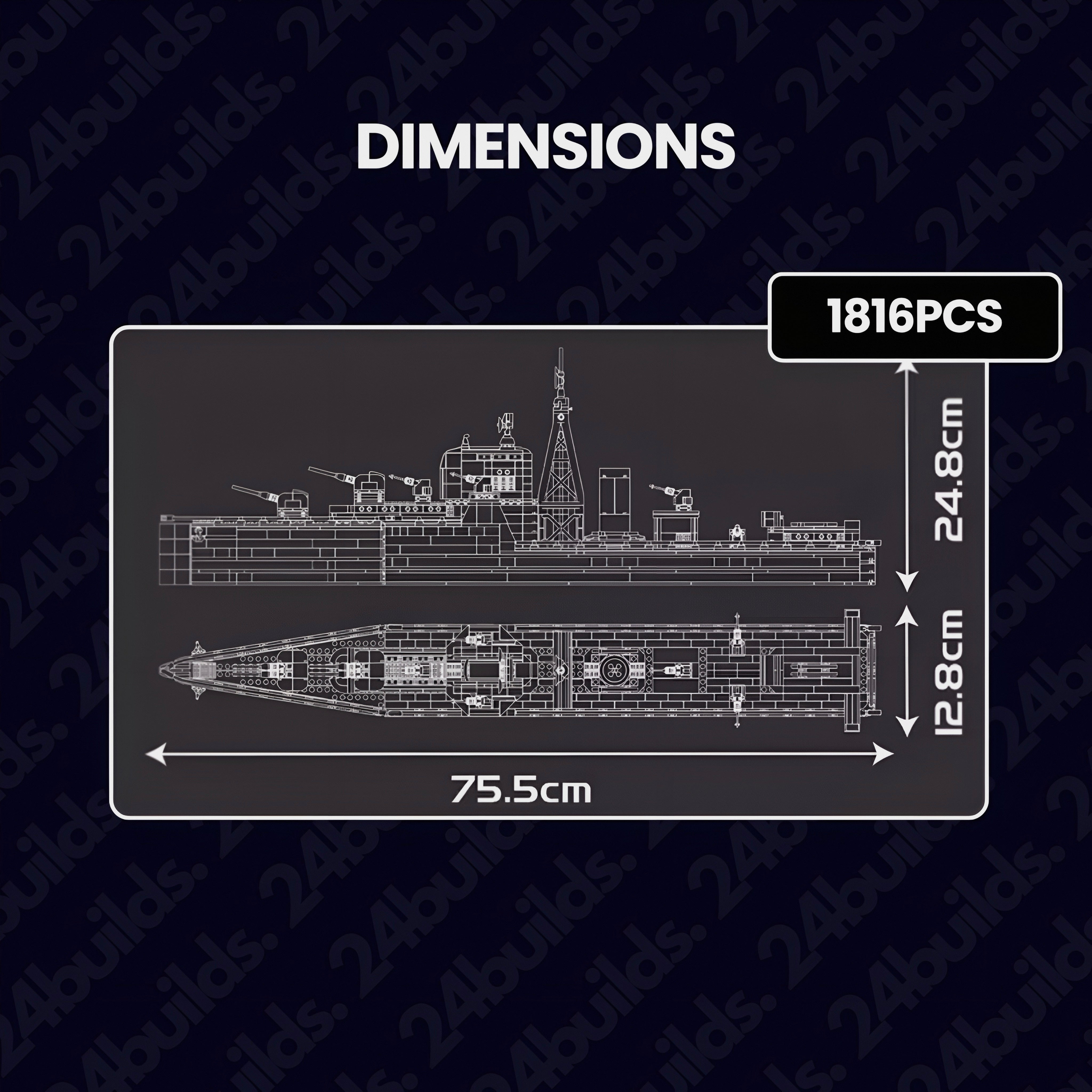 Atlantic-Class Naval Destroyer | 1816pcs | Block World