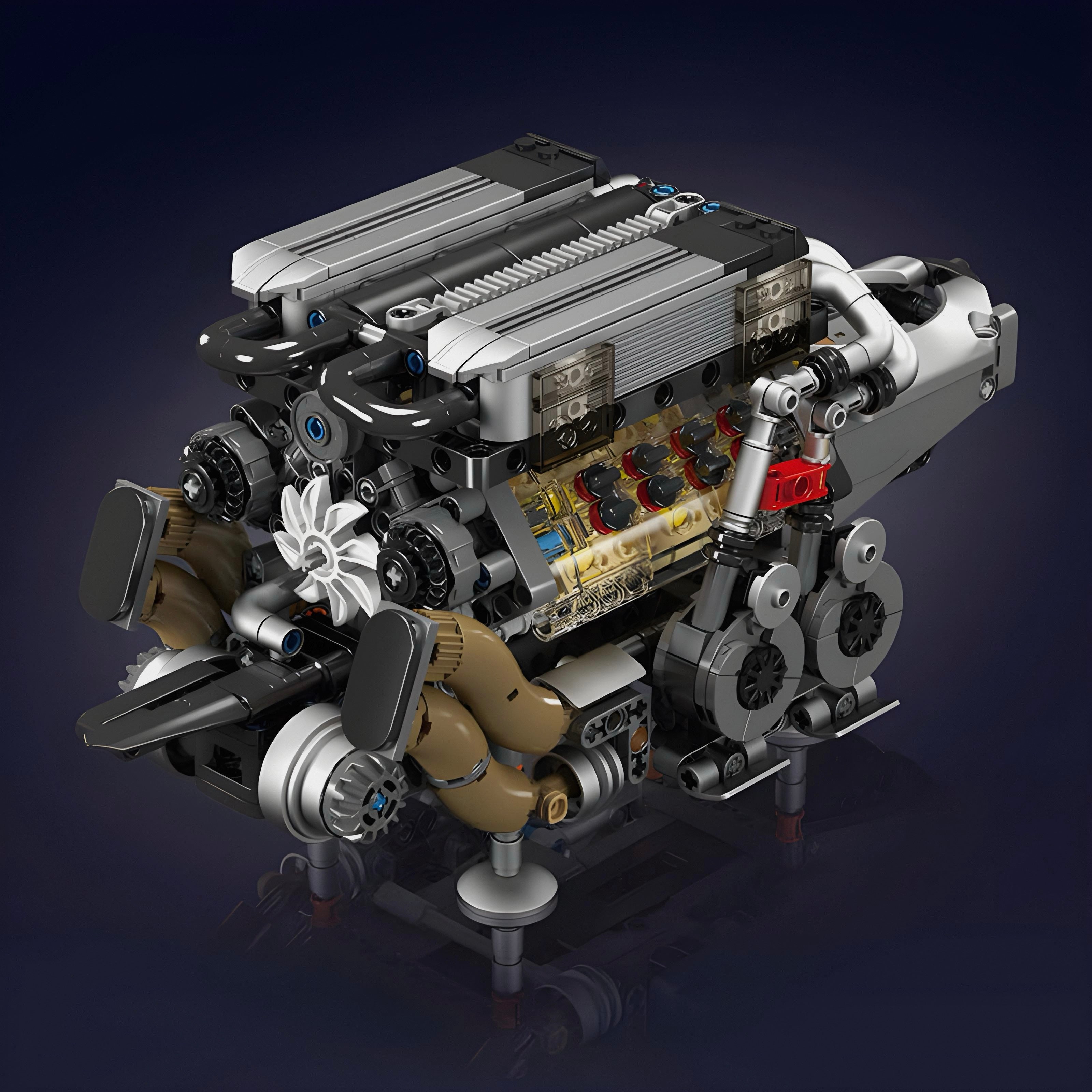 Motorised W16 Engine | 958pcs