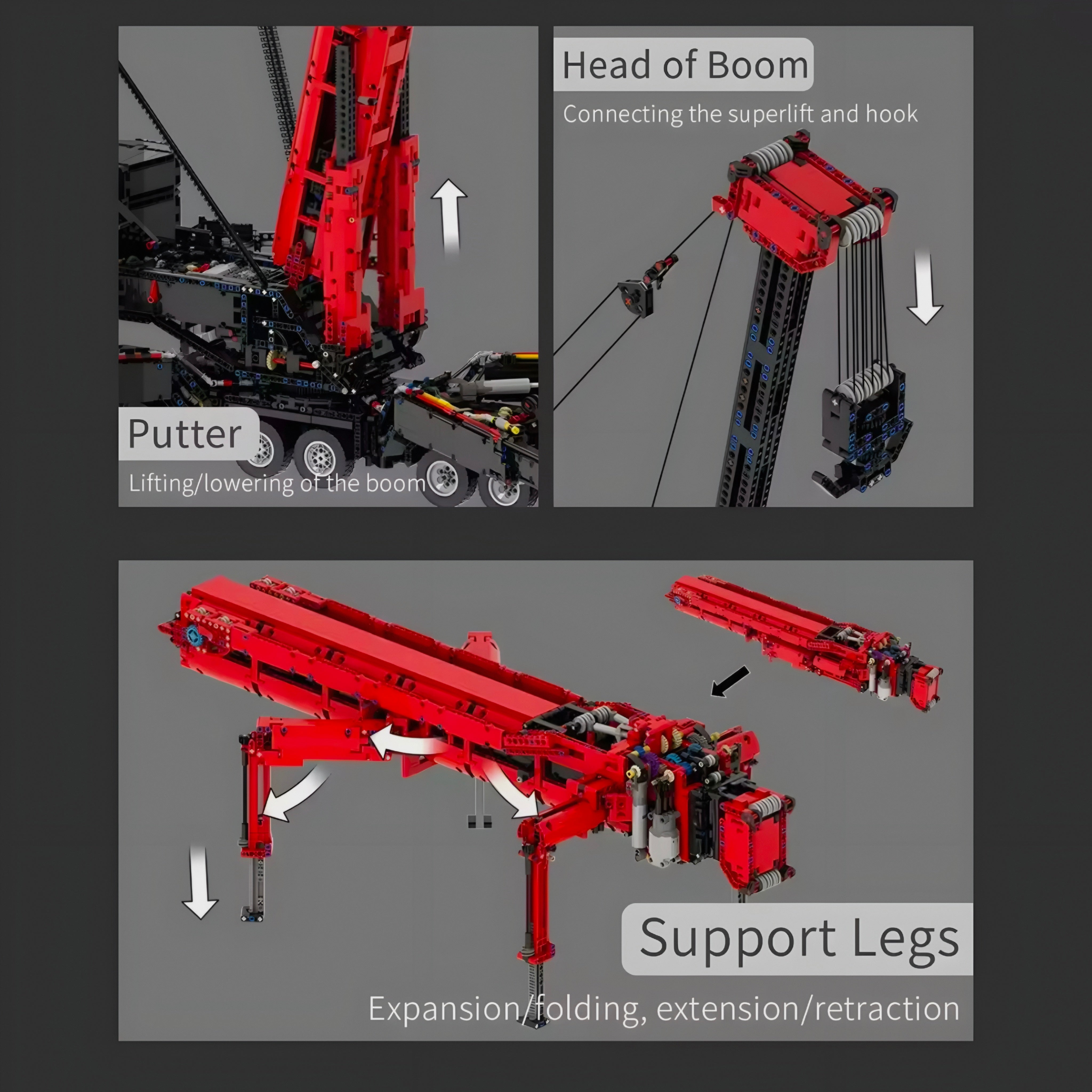 Red Edition Remote Controlled Crane | 9178pcs