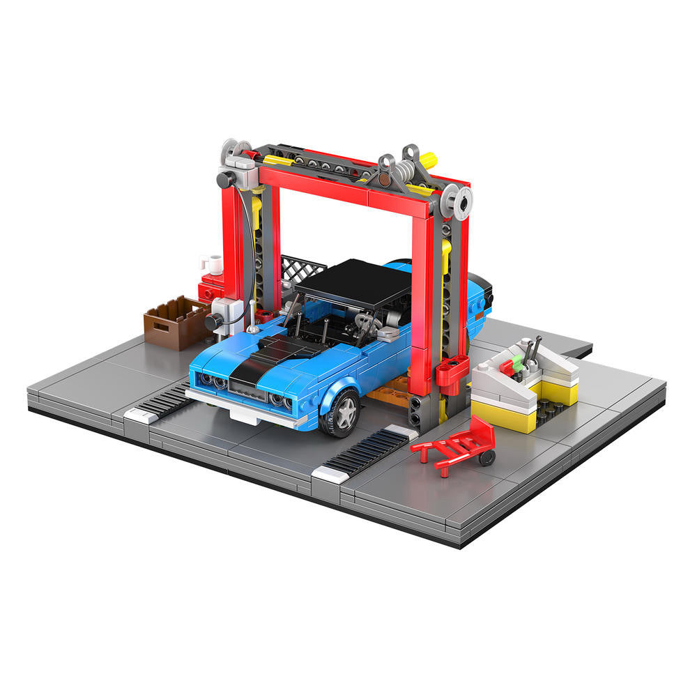 70s American Auto Repair Shop | 856pcs | Block World