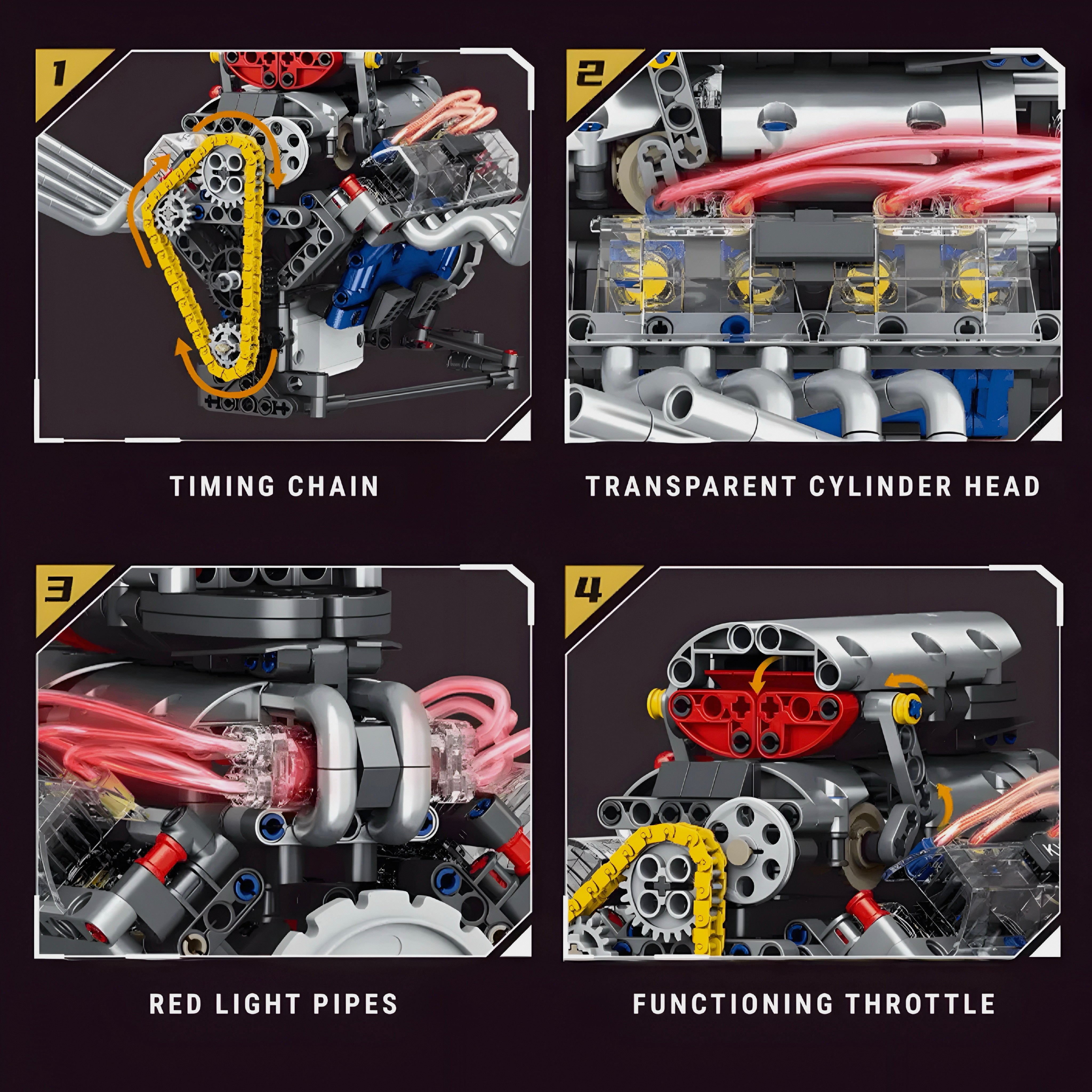 Motorised Hot Rod V8 Engine | 662pcs