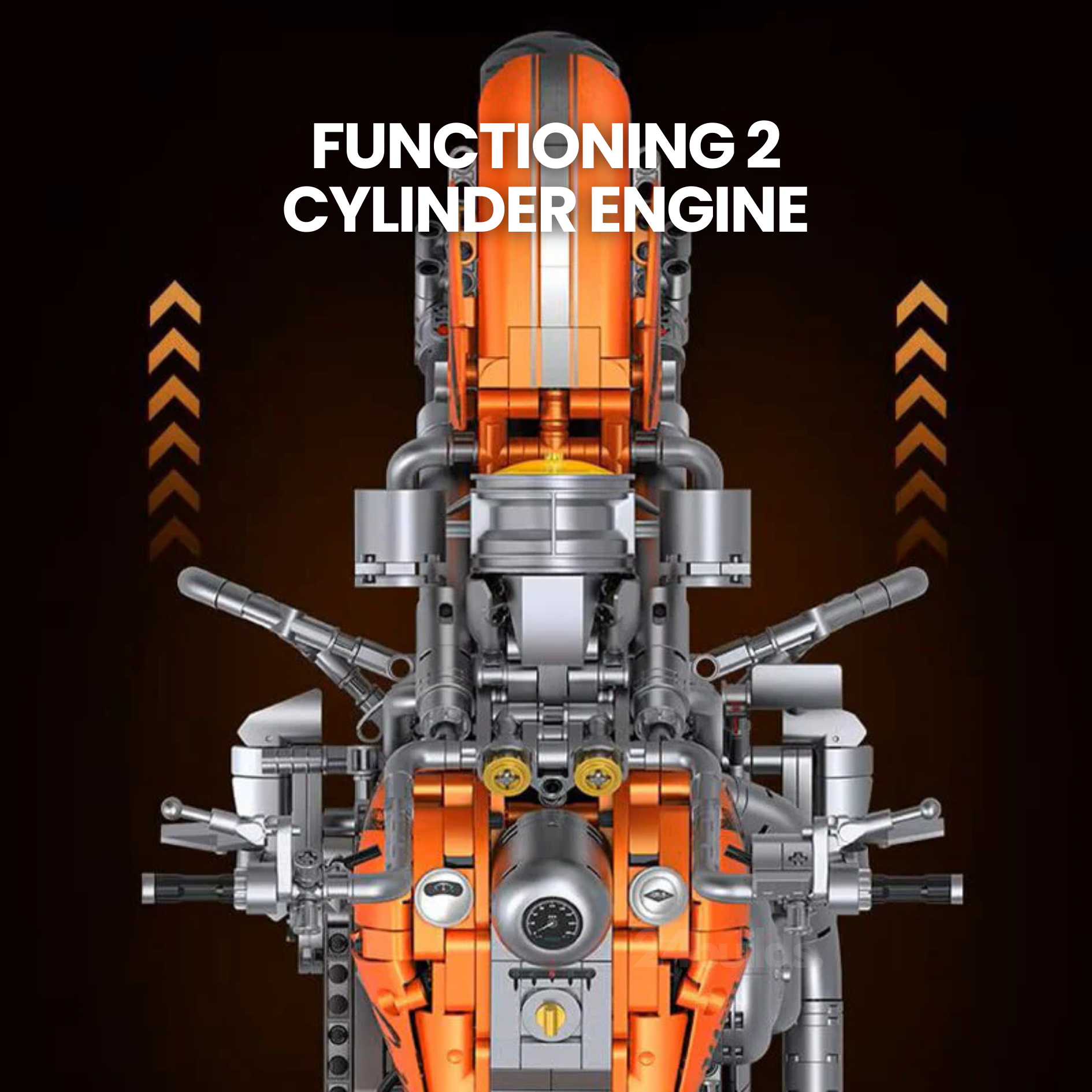 Orange Flame Heavy-duty Motorbike | 2394pcs