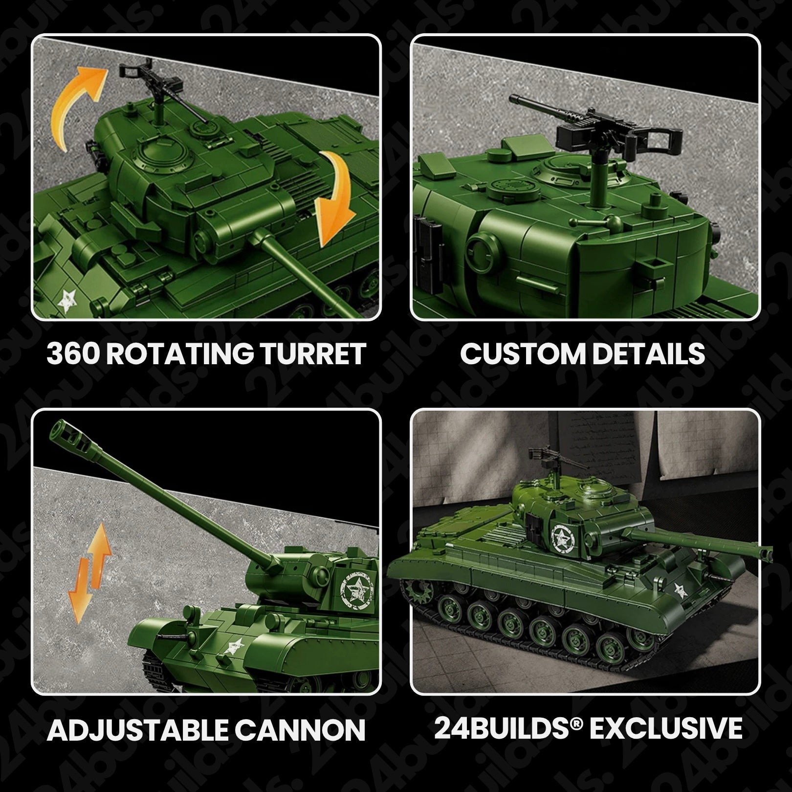 M26 Pershing Hevy Tank | 1704pcs
