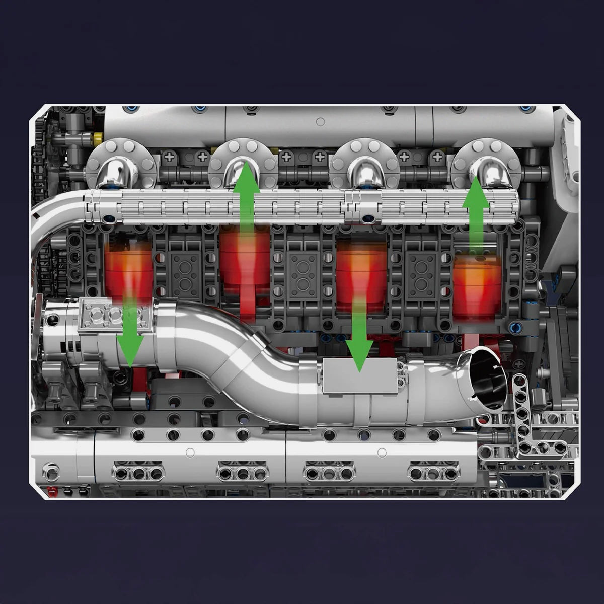 The Ultimate Chrome 5.5L V8 Engine & Gearbox | 2898pcs