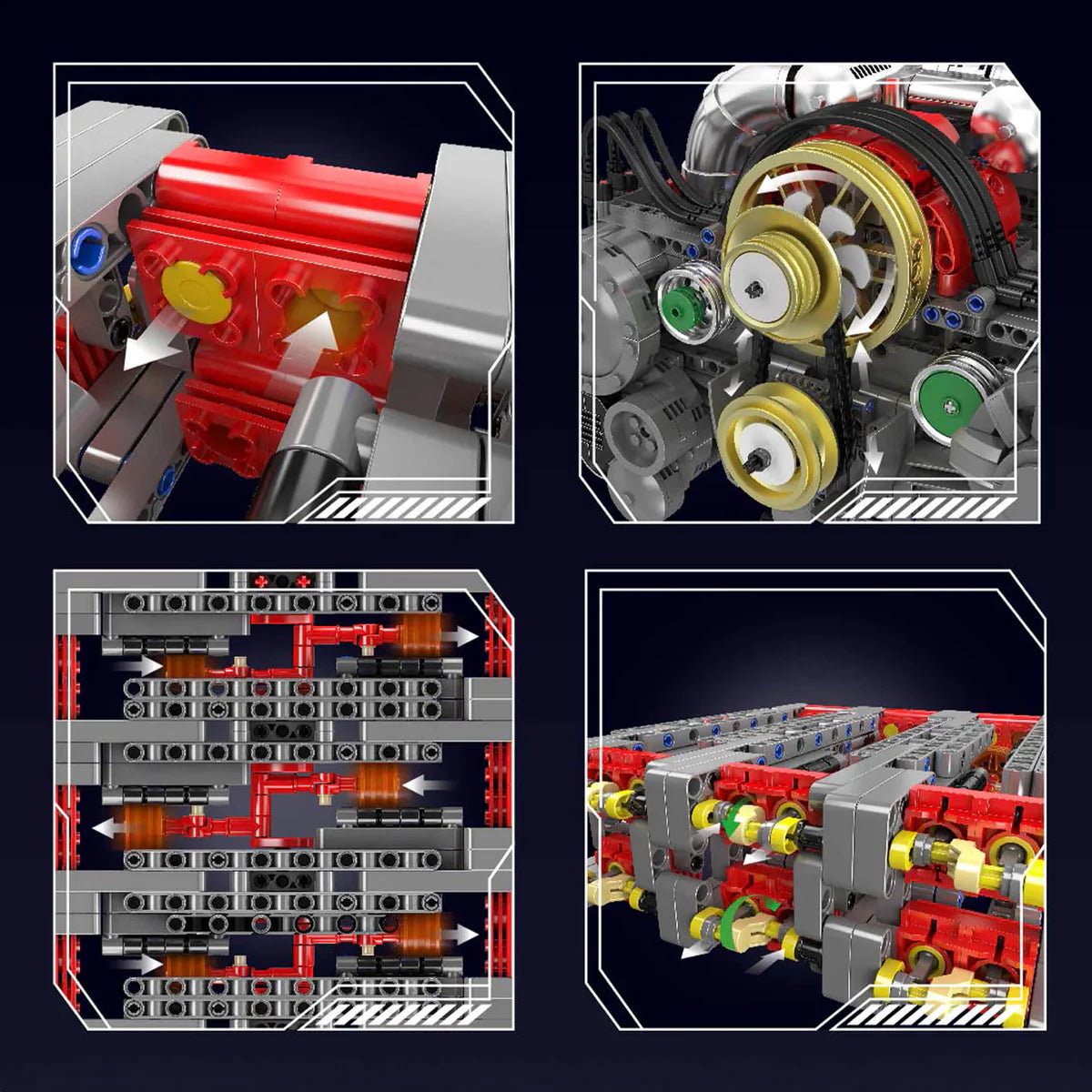 Motorised Flat 6 Engine | 2376pcs